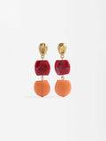 Aretes Largos Con Efecto Piedra
