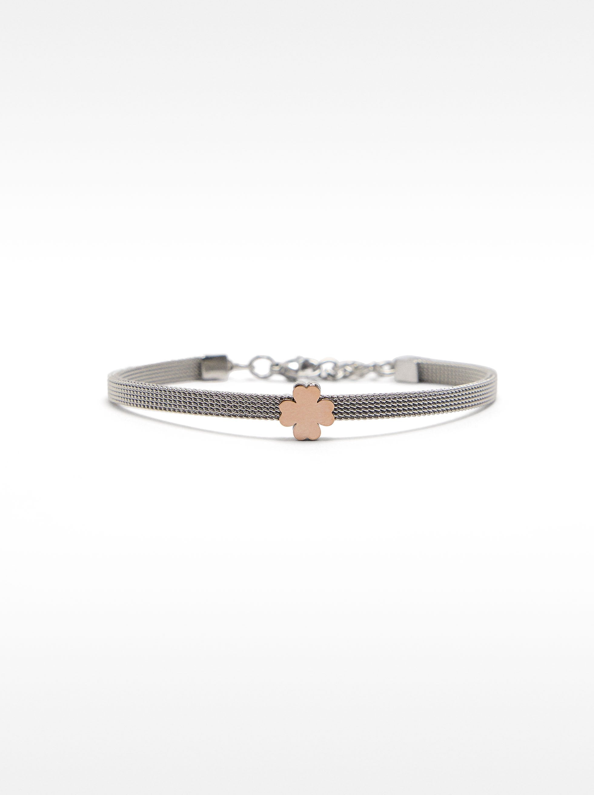 Pulsera De Acero Inoxidable Con Trébol