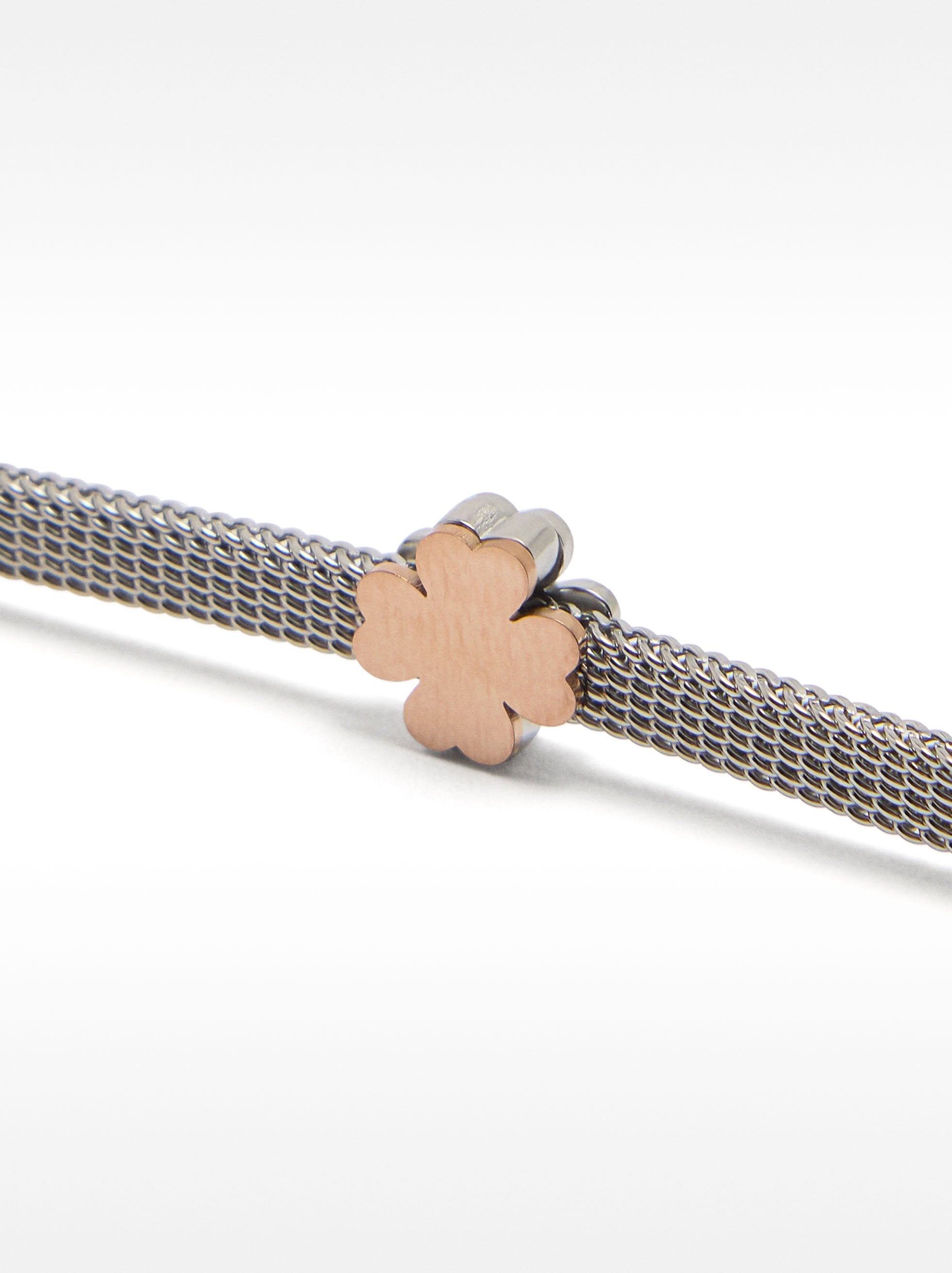 Pulsera De Acero Inoxidable Con Trébol