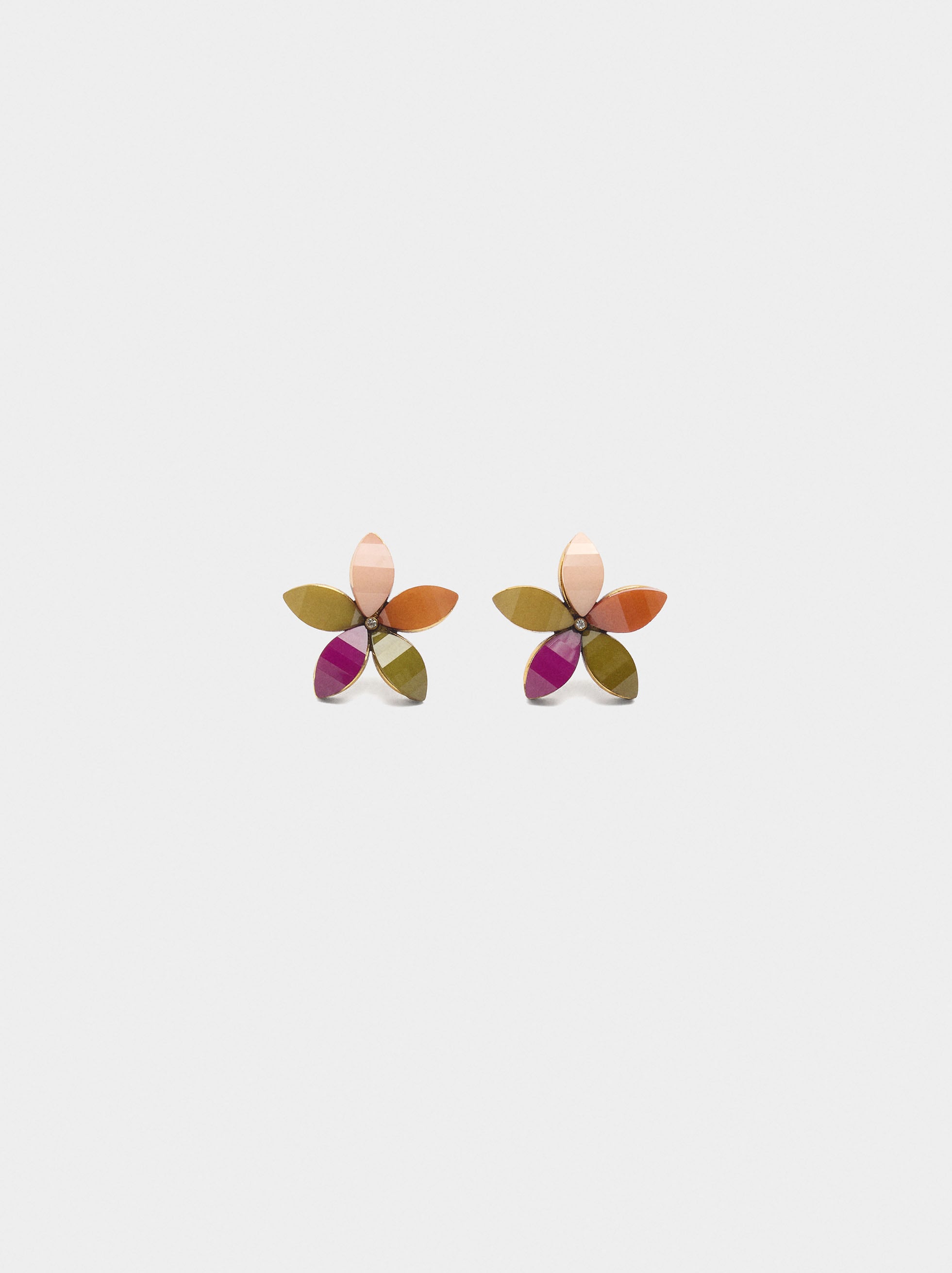 Pendientes Flor Con Resina