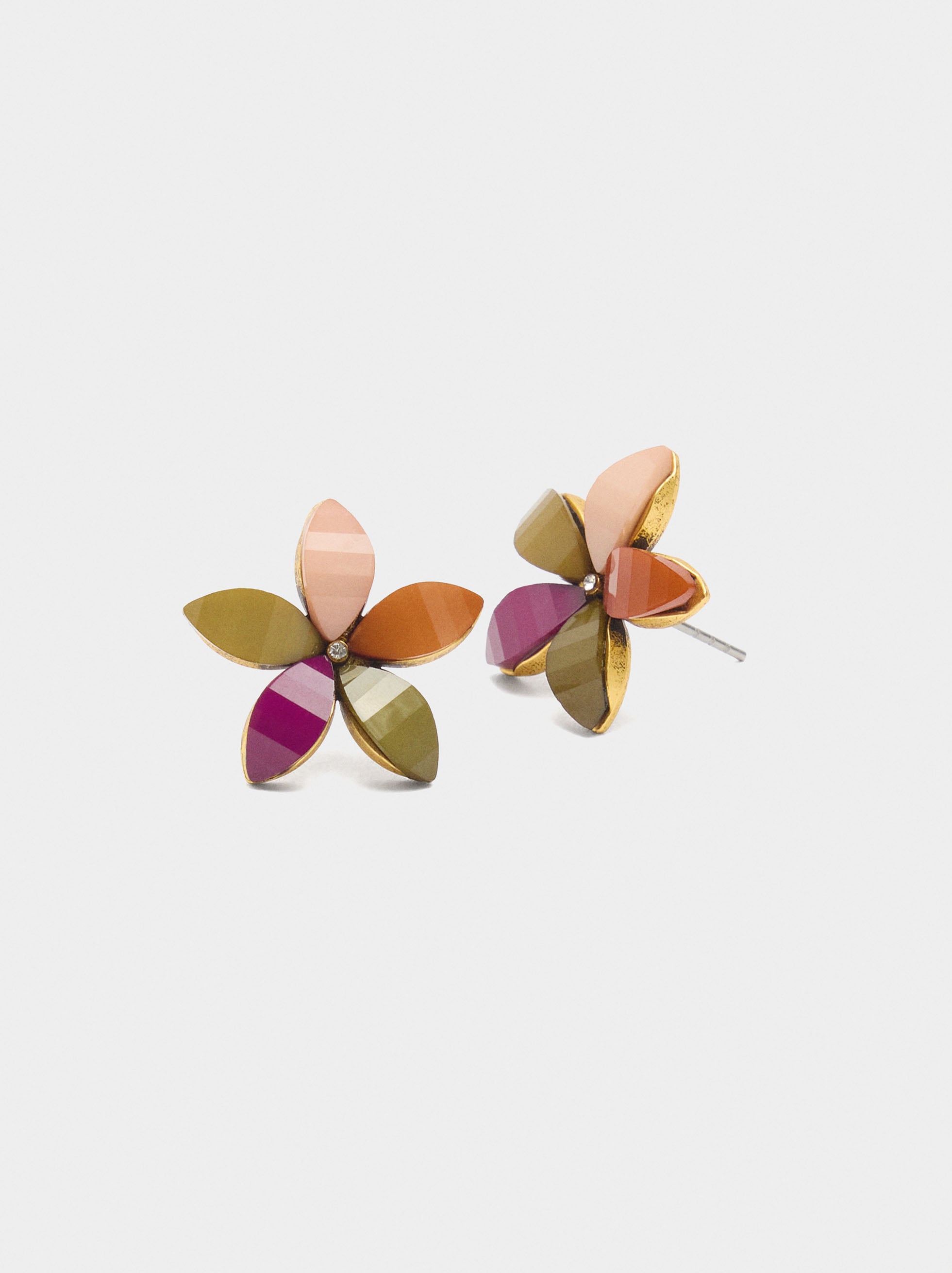 Pendientes Flor Con Resina