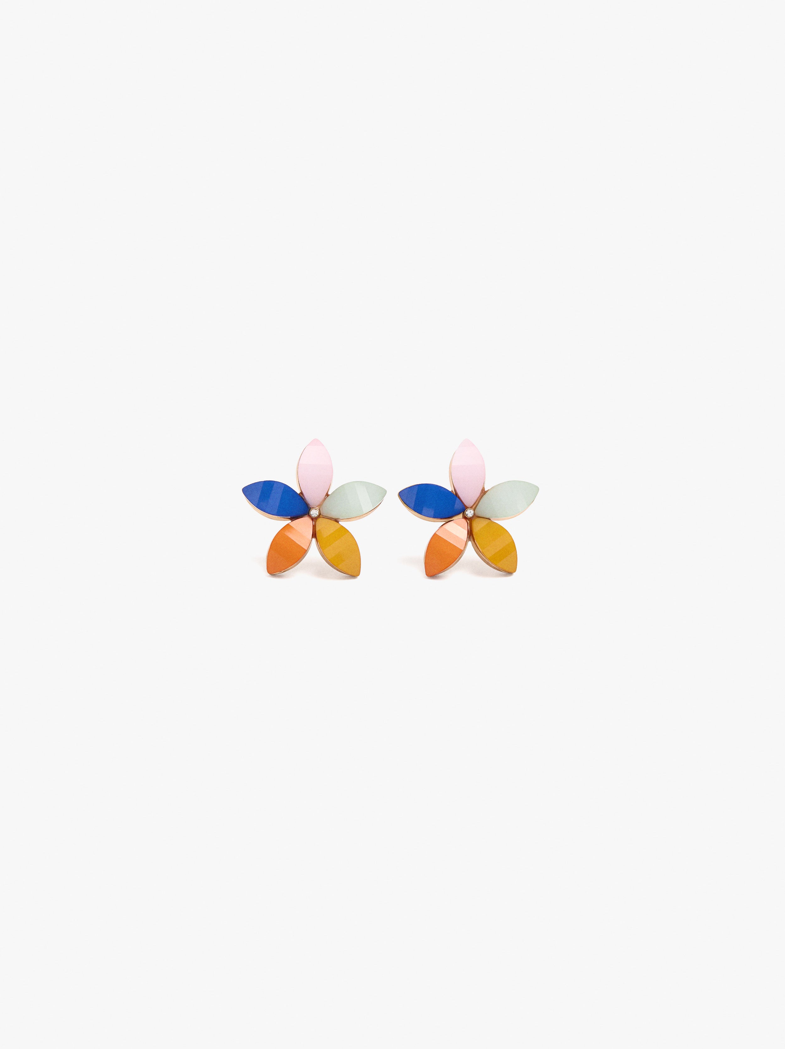 Pendientes Flor Con Resina