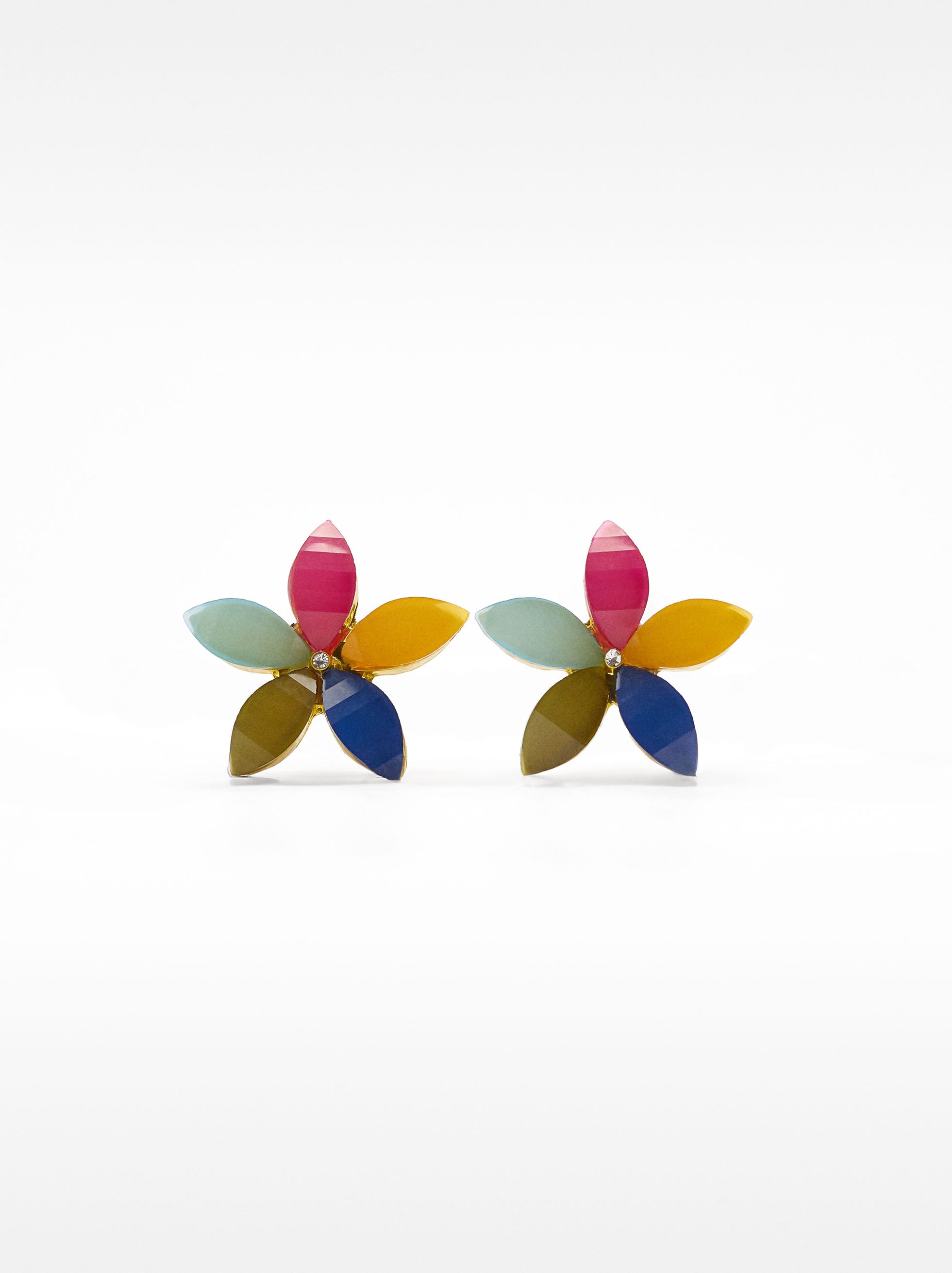 Pendientes Flor Con Resina