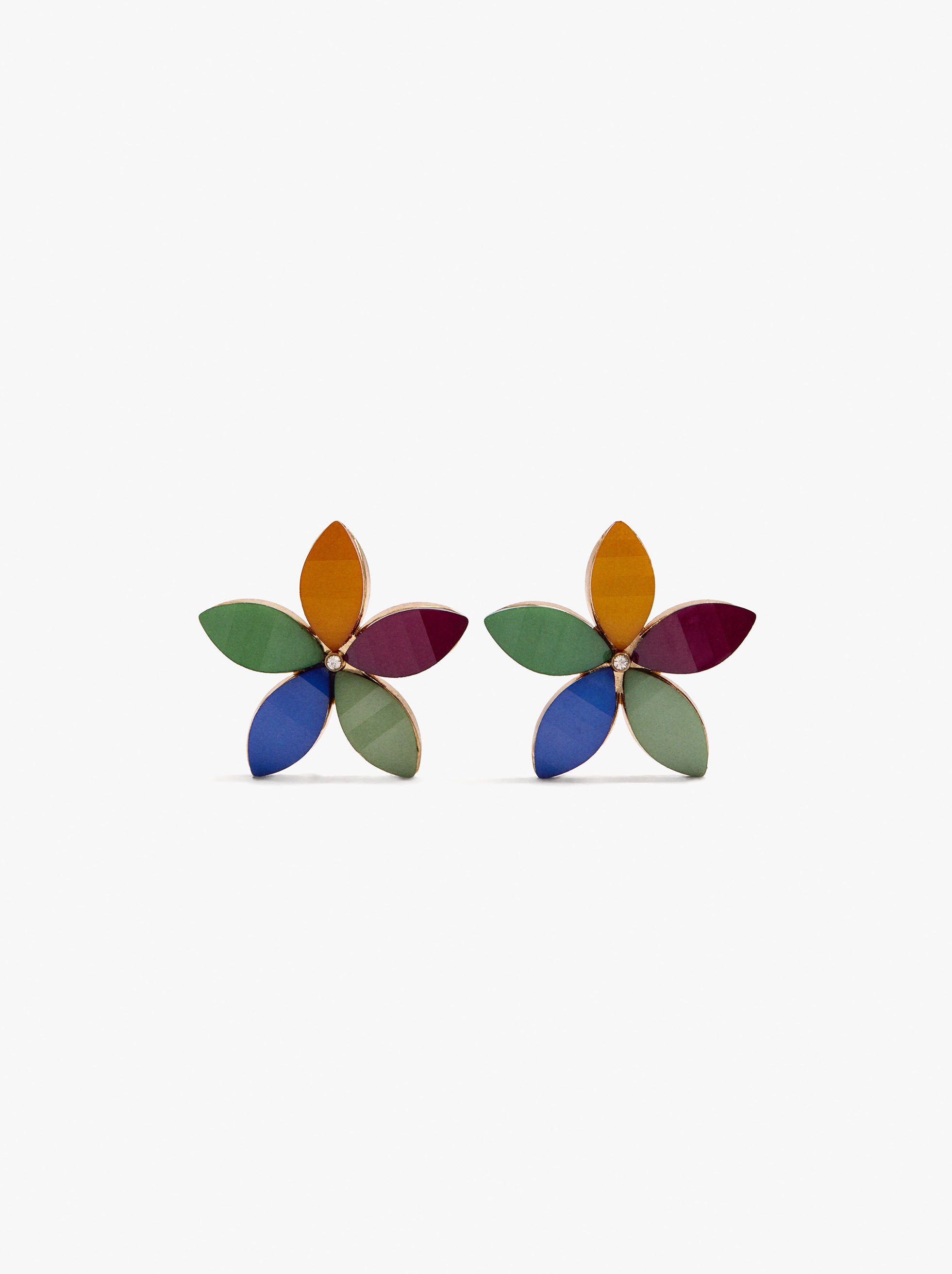 Pendientes Flor Con Resina