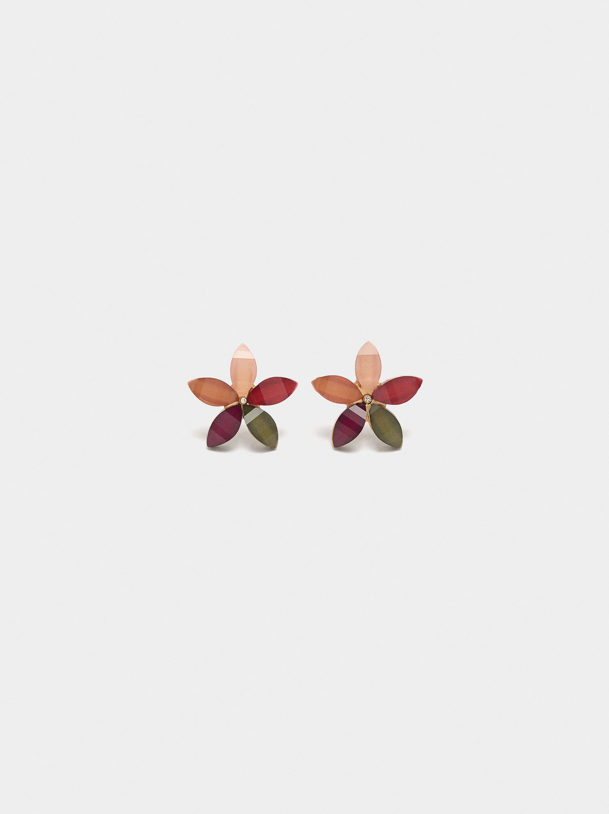 Pendientes Flor Con Resina