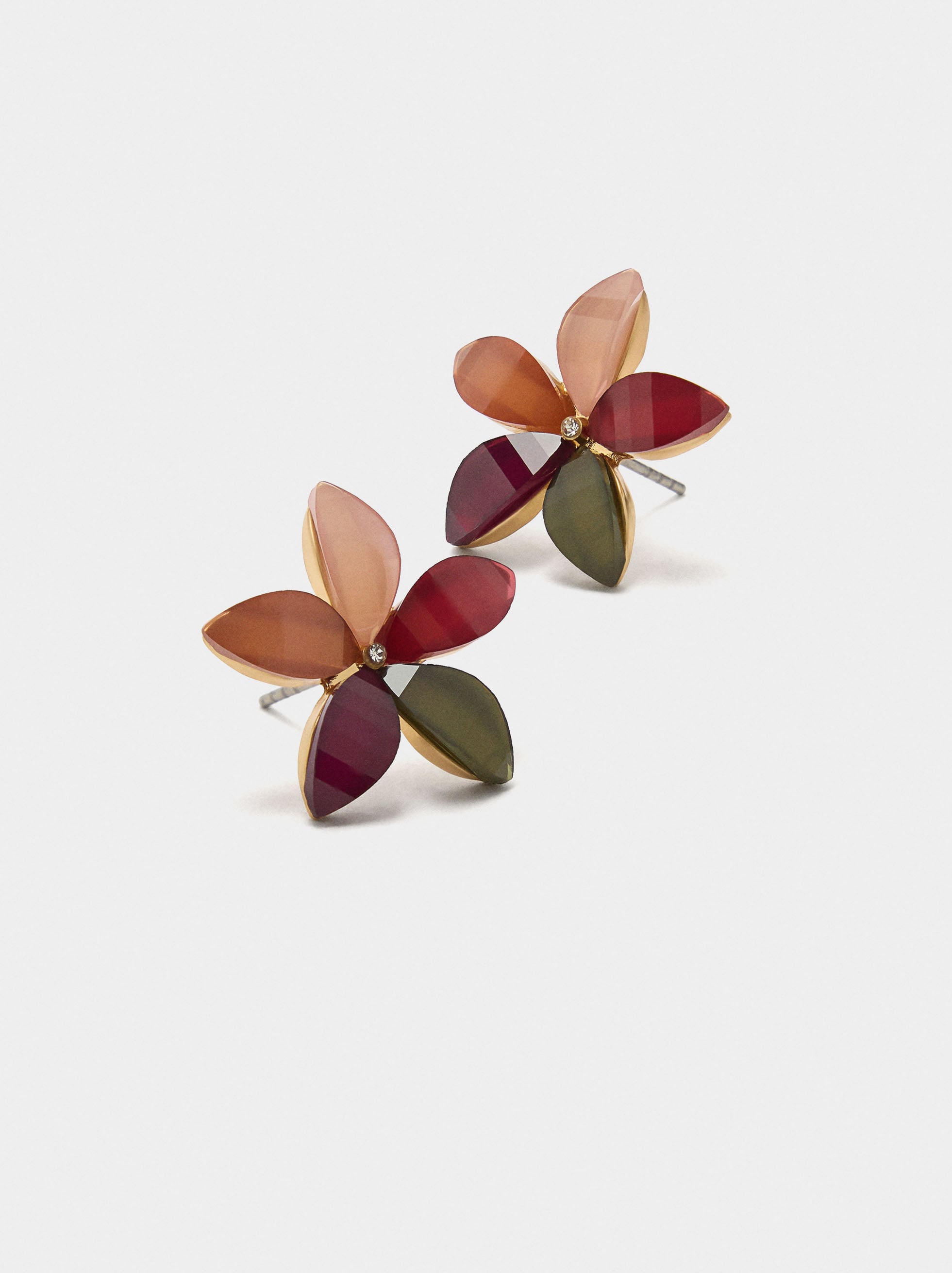 Pendientes Flor Con Resina