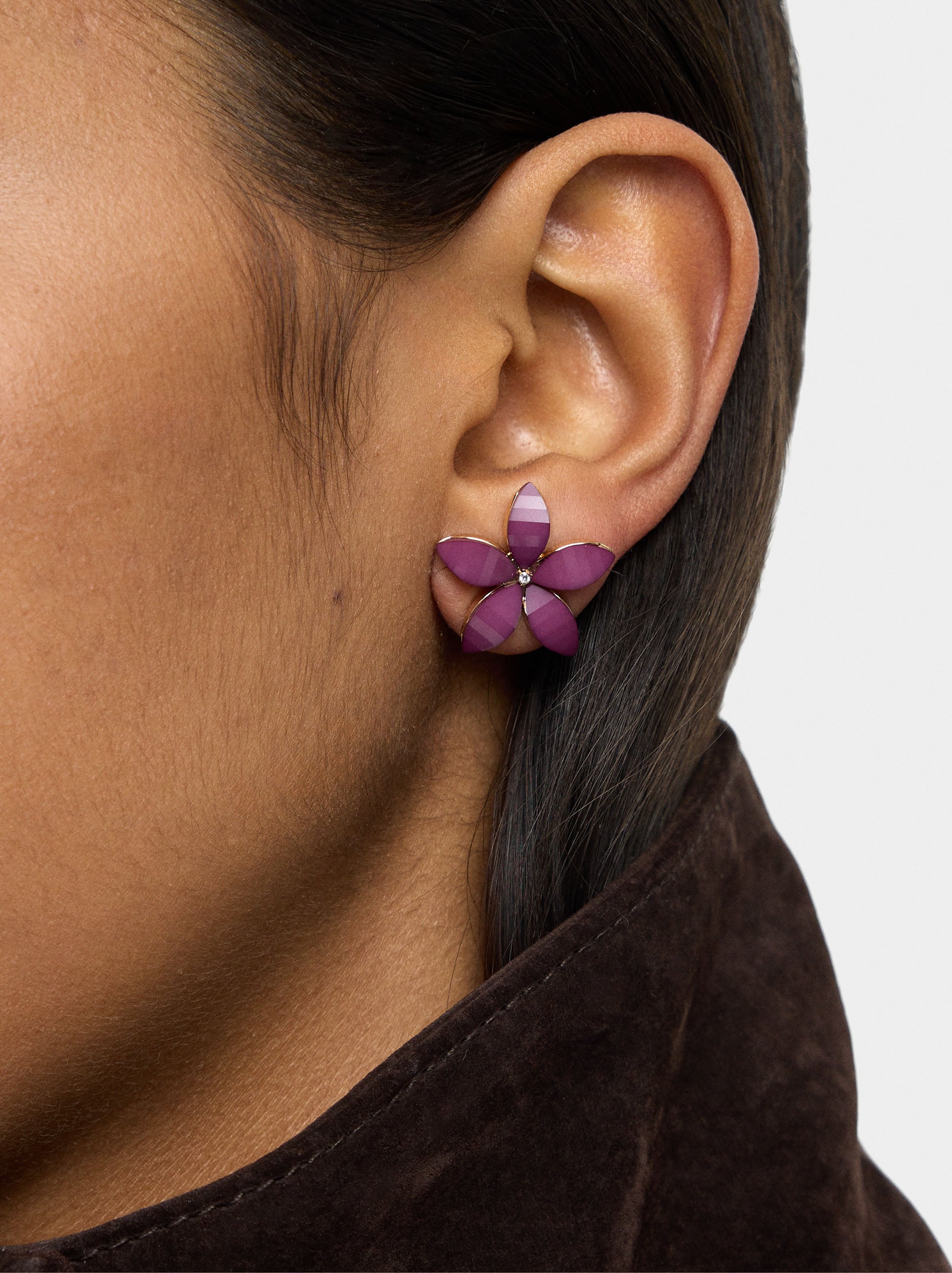 Pendientes Flor Con Resina