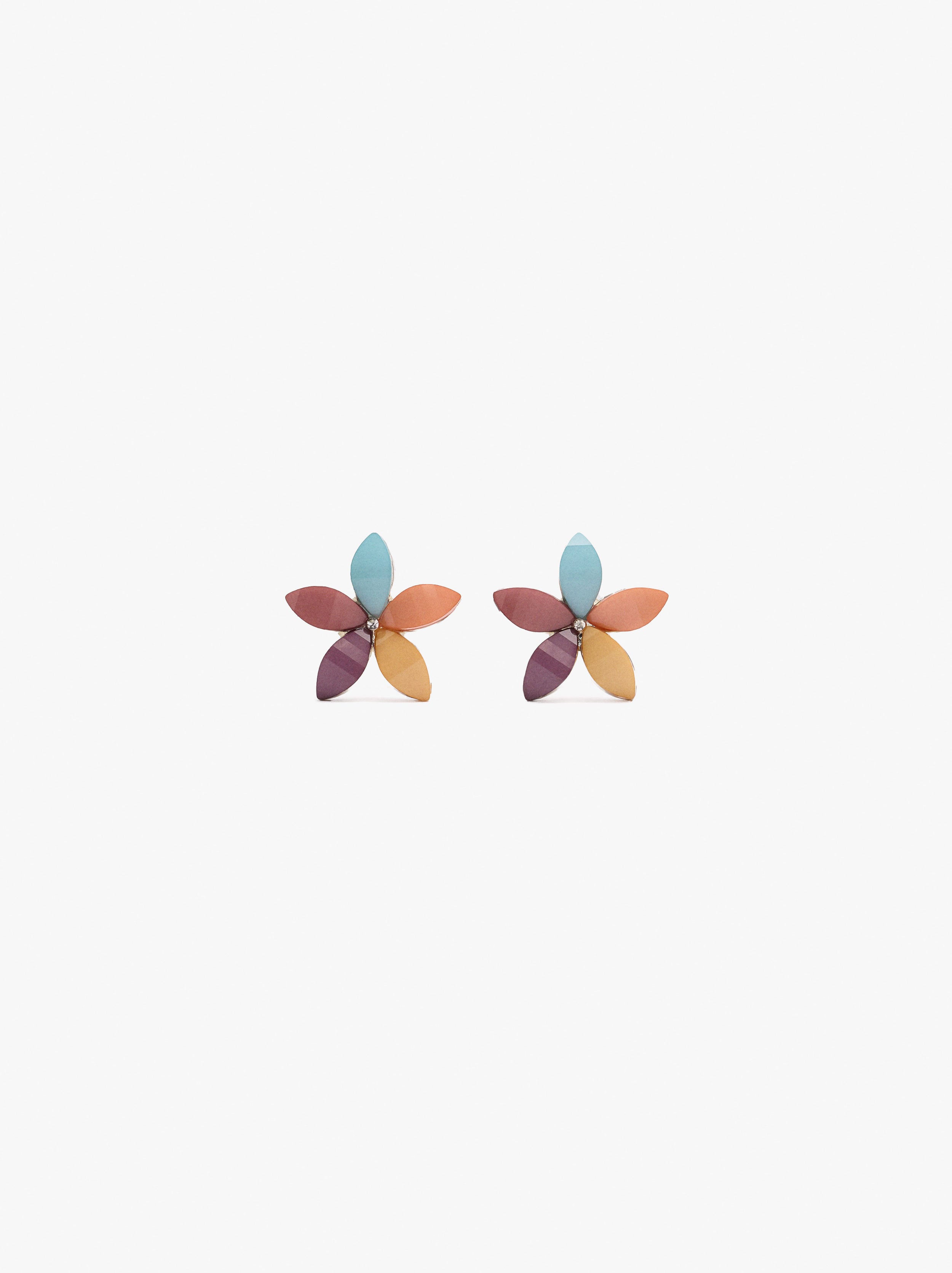 Pendientes Flor Con Resina