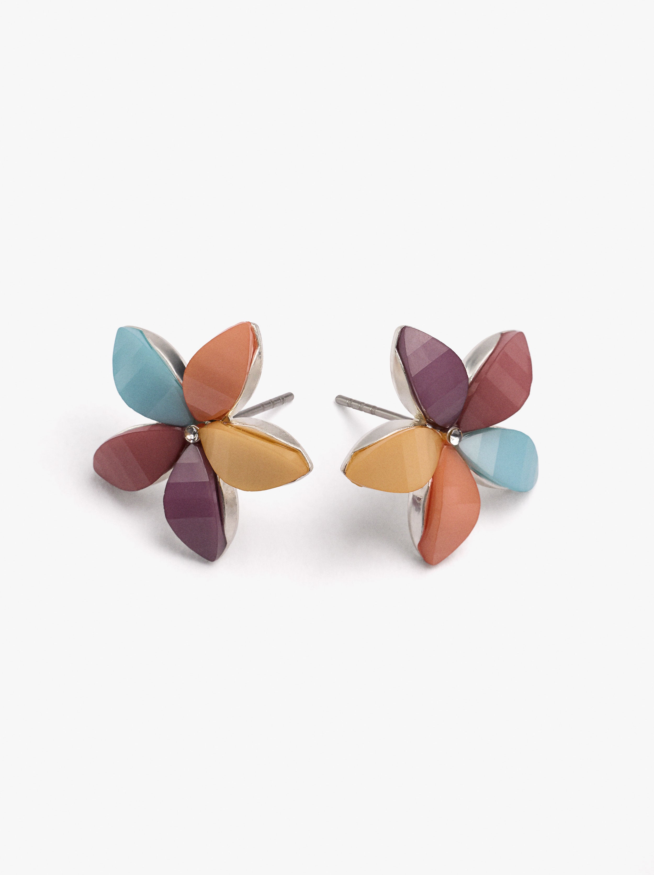 Pendientes Flor Con Resina
