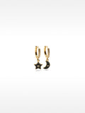 Aretes De Aro Cortos Luna Y Estrella