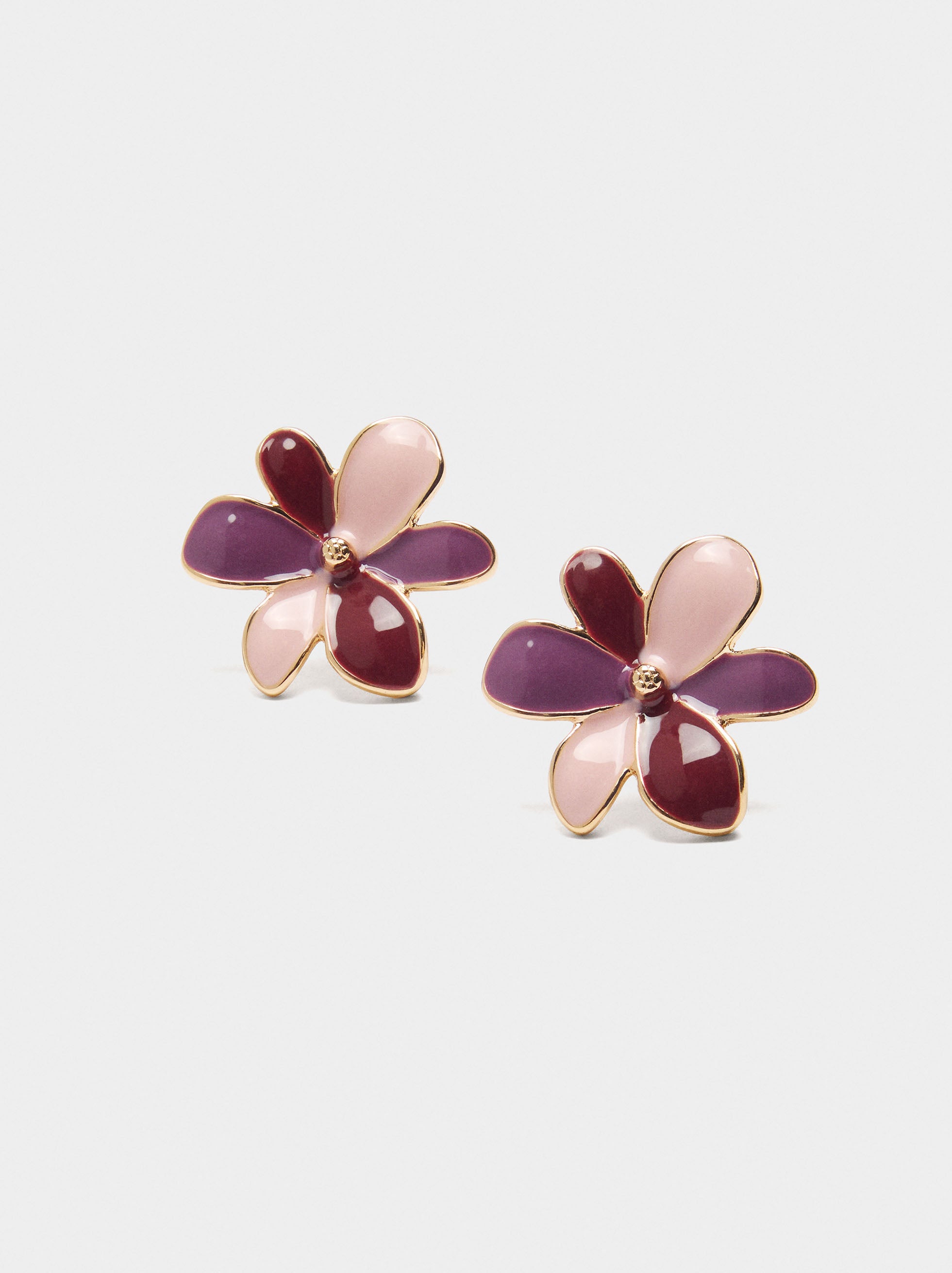 Pendientes De Flor Multicolor Esmaltados