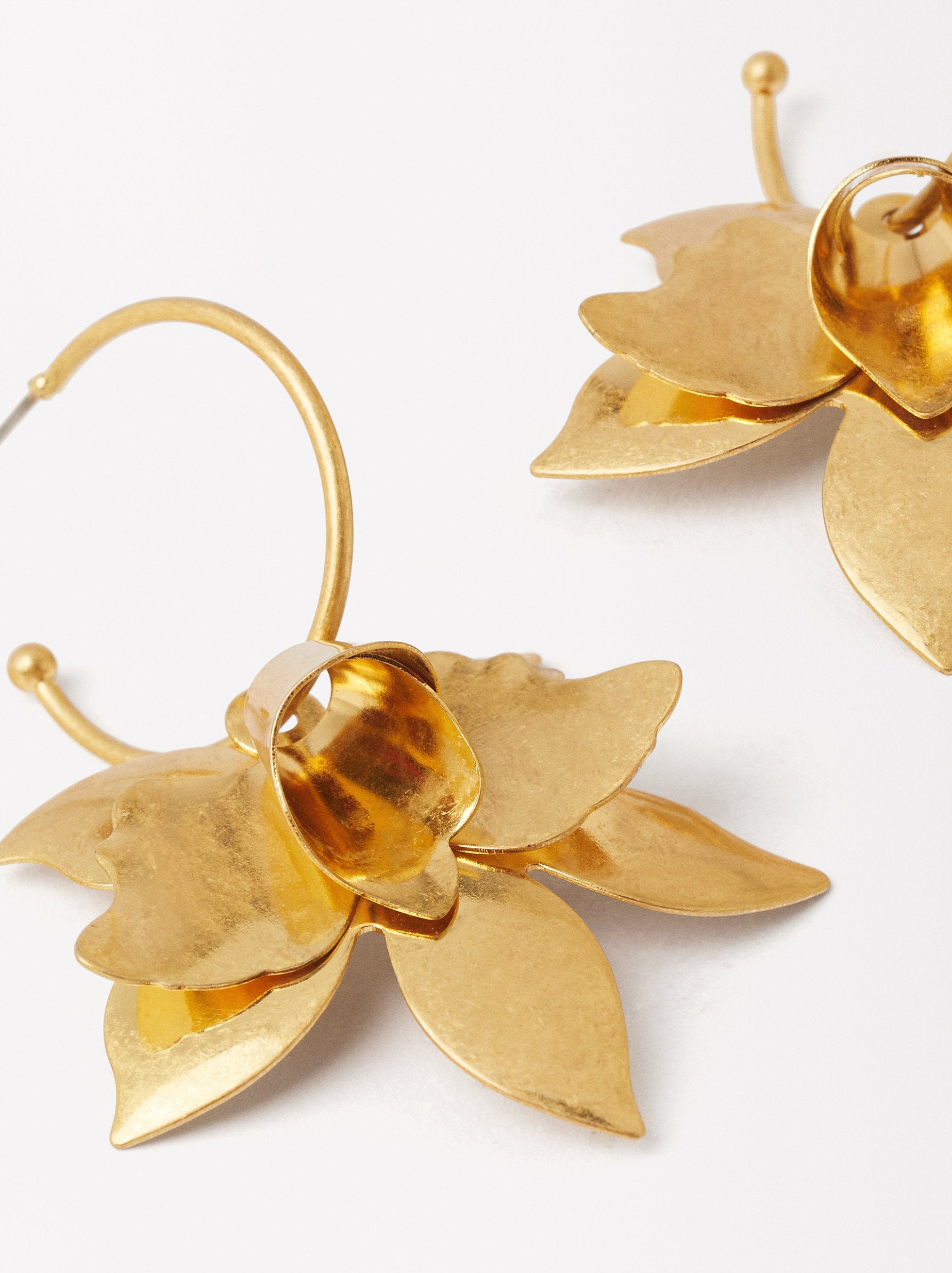 Aretes De Aro Con Flor