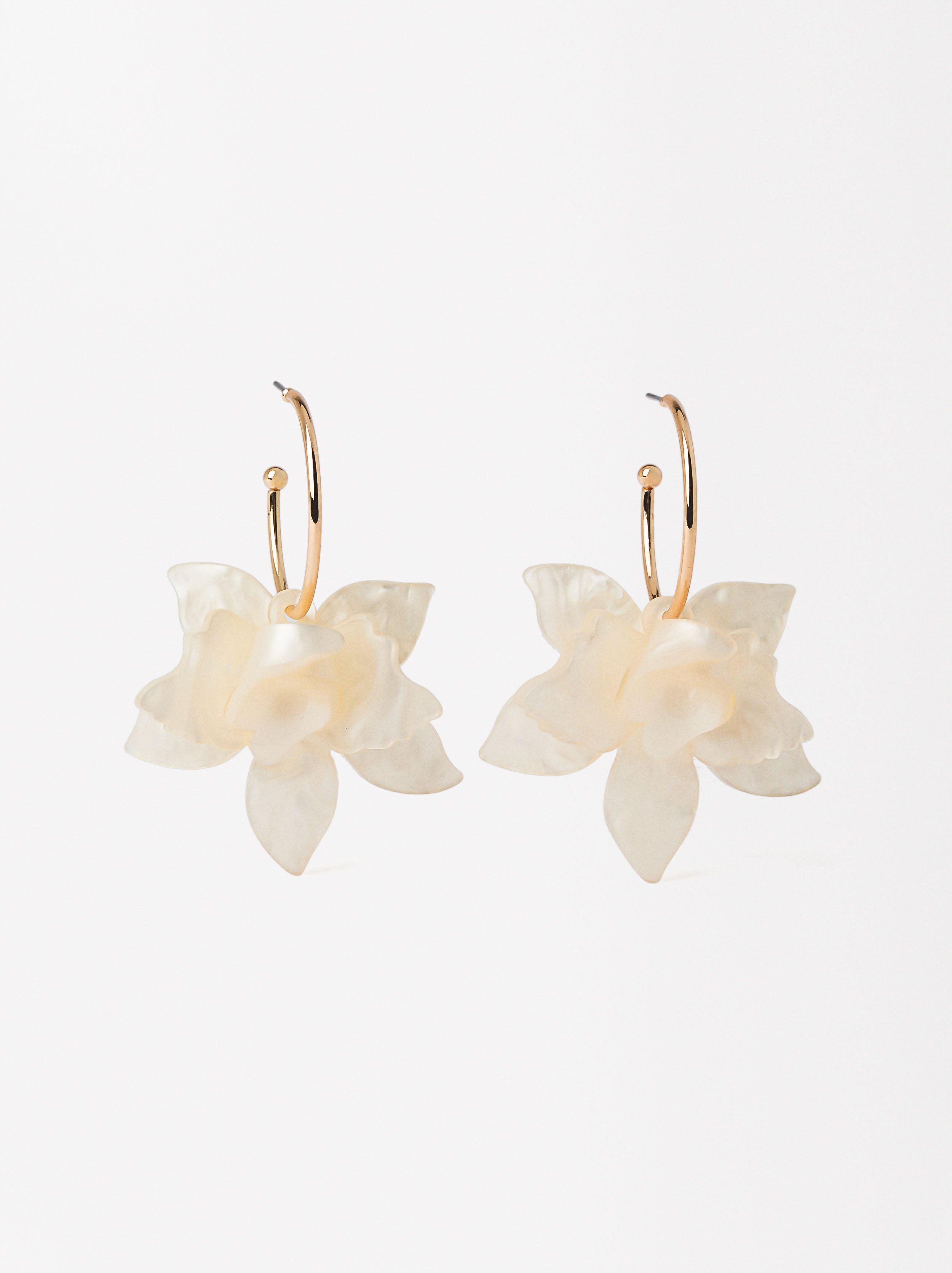 Aretes De Aro Con Flor