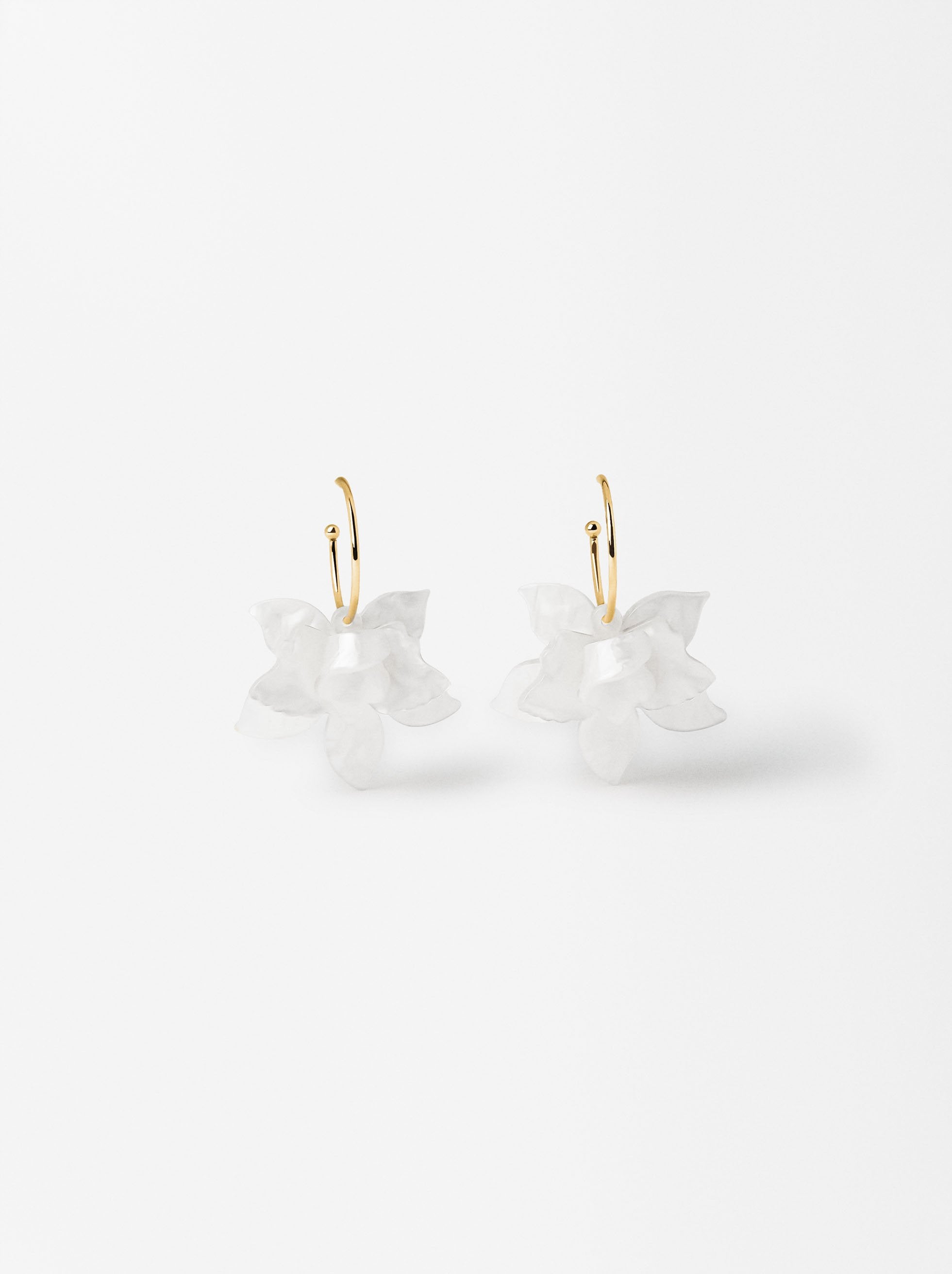 Aretes De Aro Con Flor