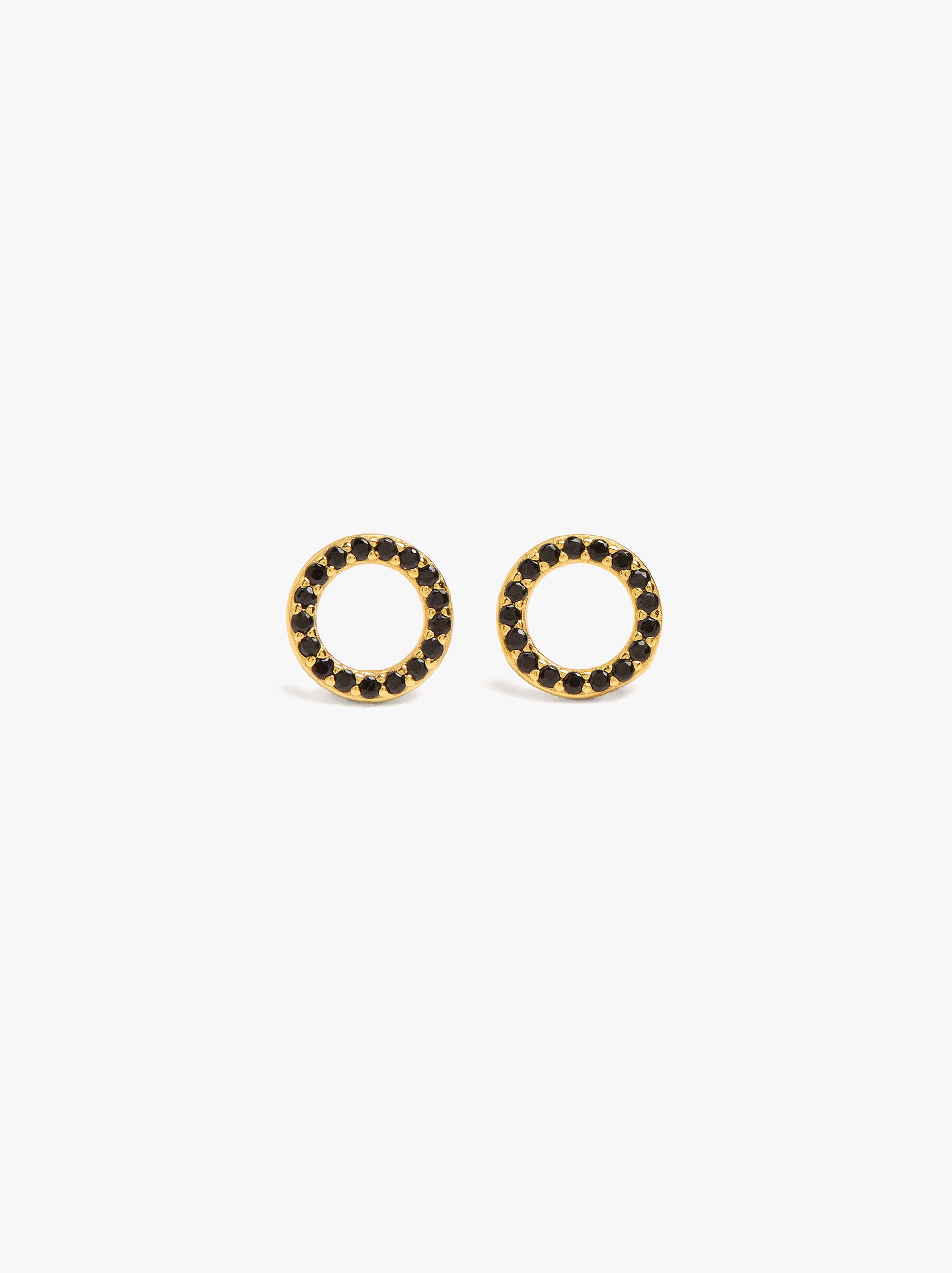 Pendientes Aro Con Circonitas - Plata De Ley 925