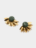 Pendientes Dorados Con Flor