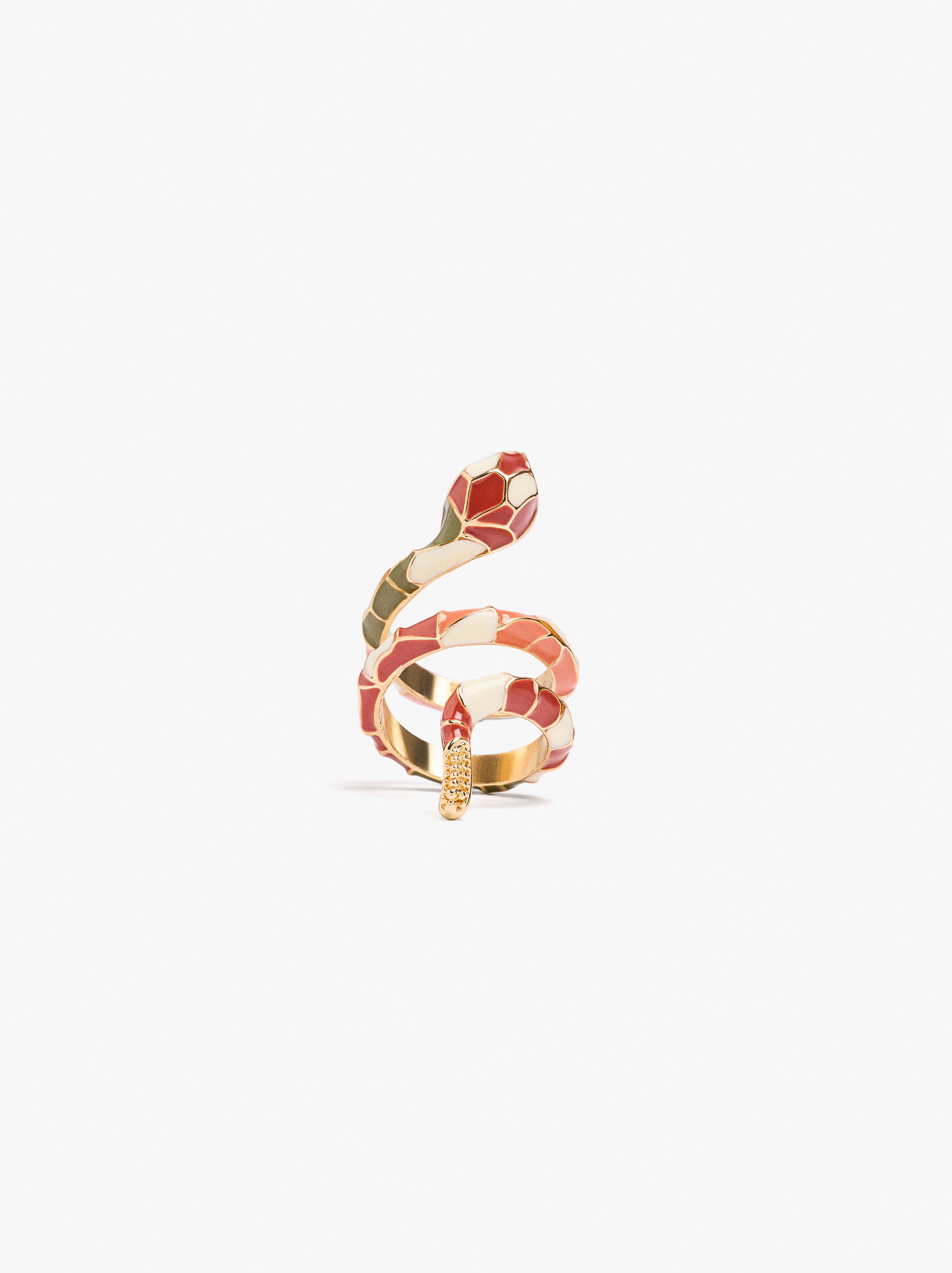 Anillo Cobra Con Esmalte