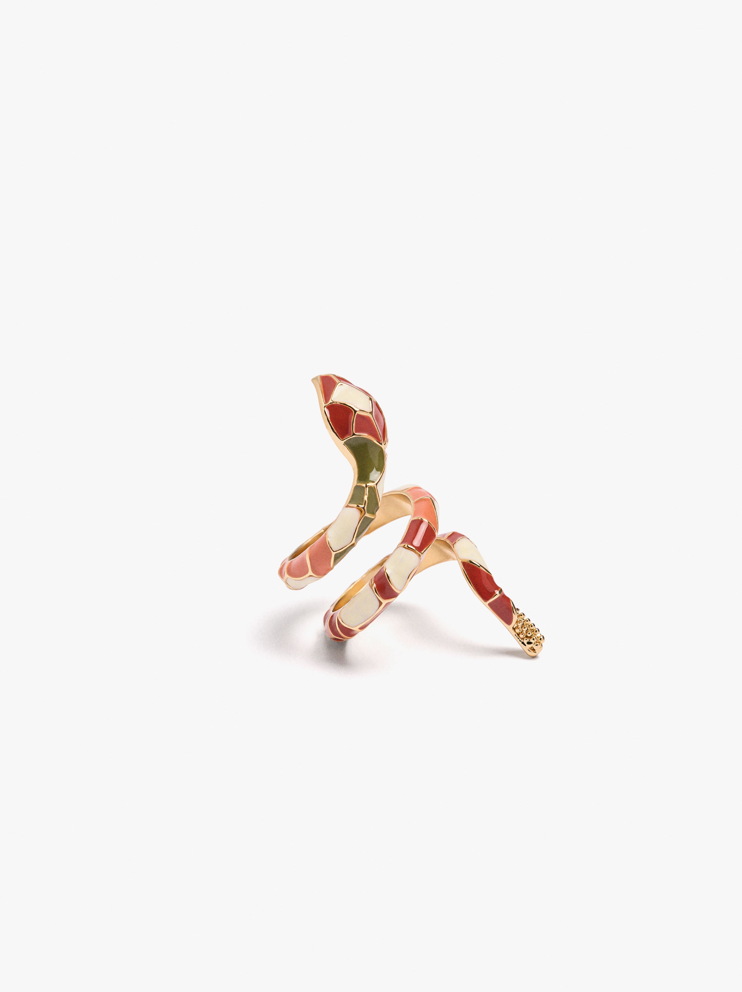 Anillo Cobra Con Esmalte