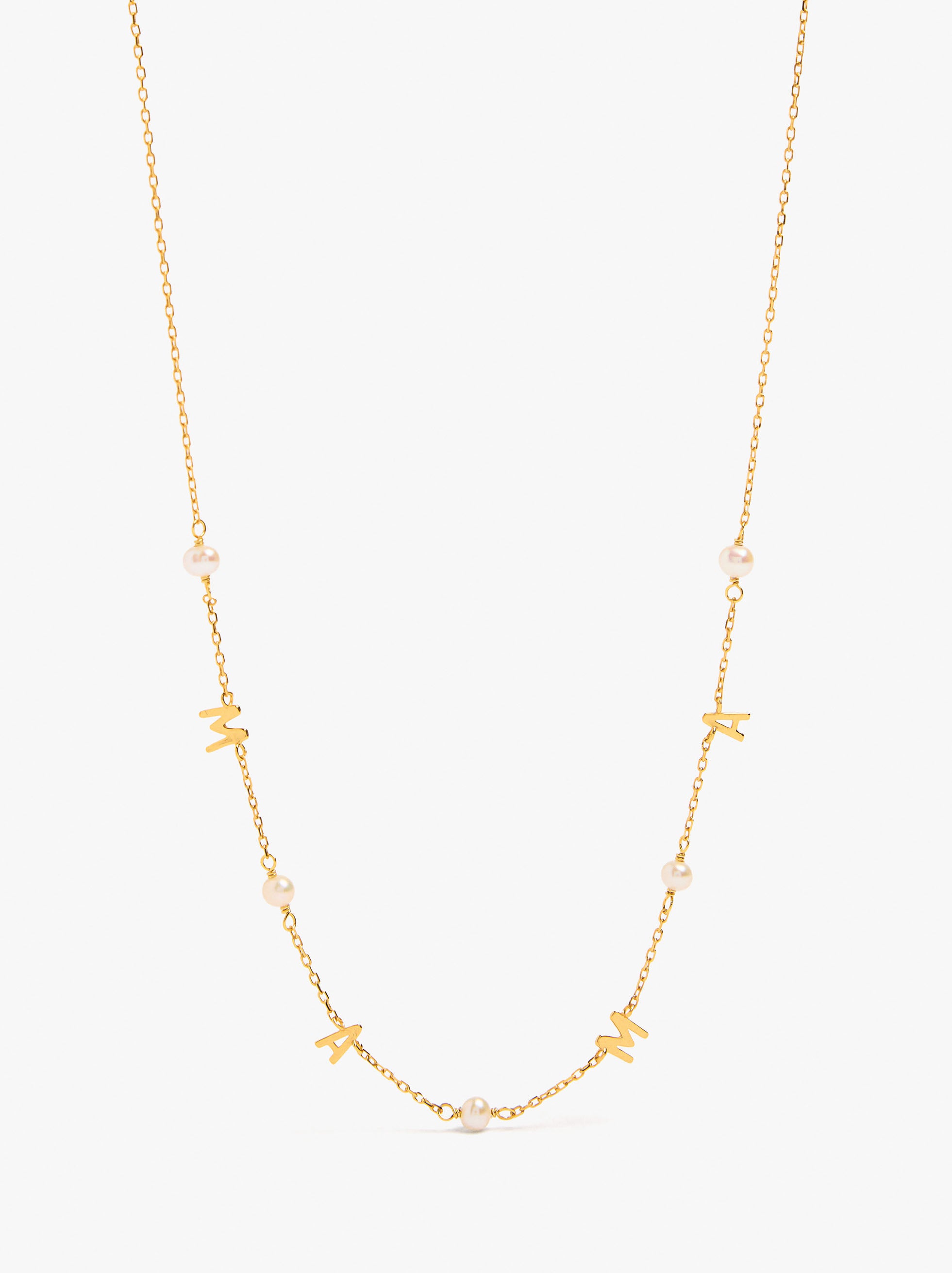 Collar Mama Con Perlas De Agua Dulce - Plata De Ley 925
