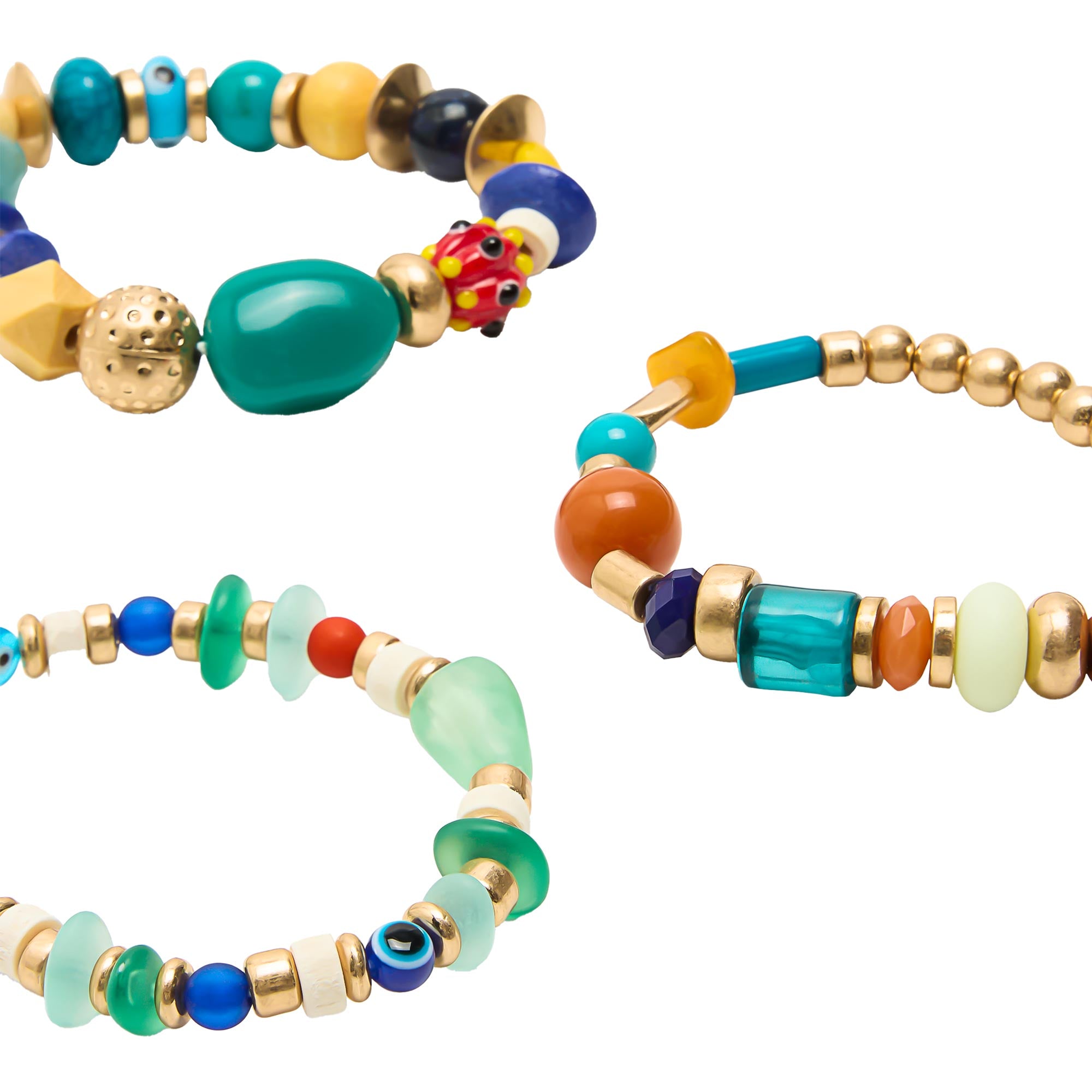 Set De Pulseras Elásticas Multicolor