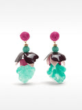 Aretes Con Flor Multicolor