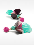 Aretes Con Flor Multicolor