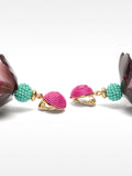Aretes Con Flor Multicolor