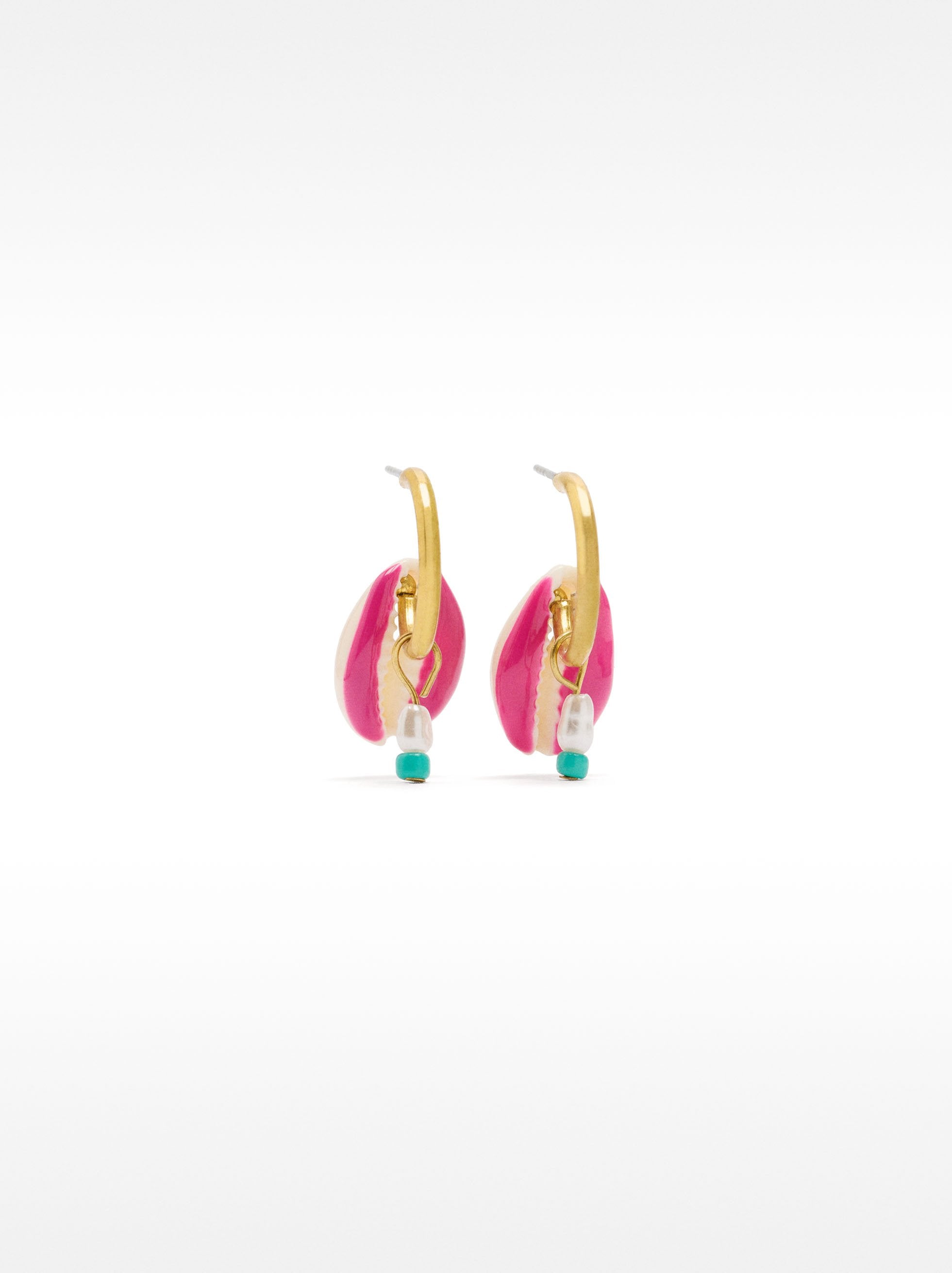 Aros Con Conchas Esmaltadas
