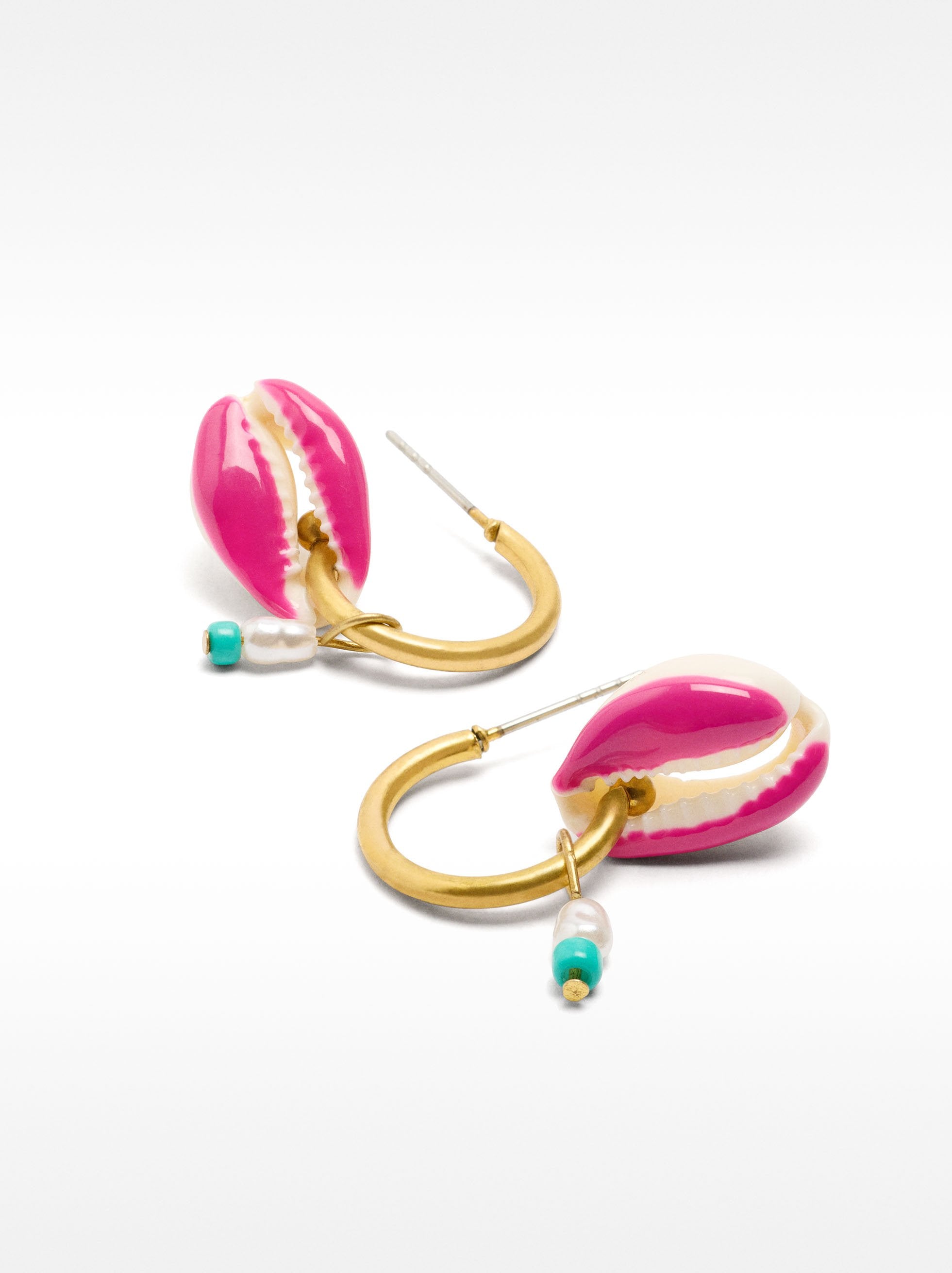 Aros Con Conchas Esmaltadas