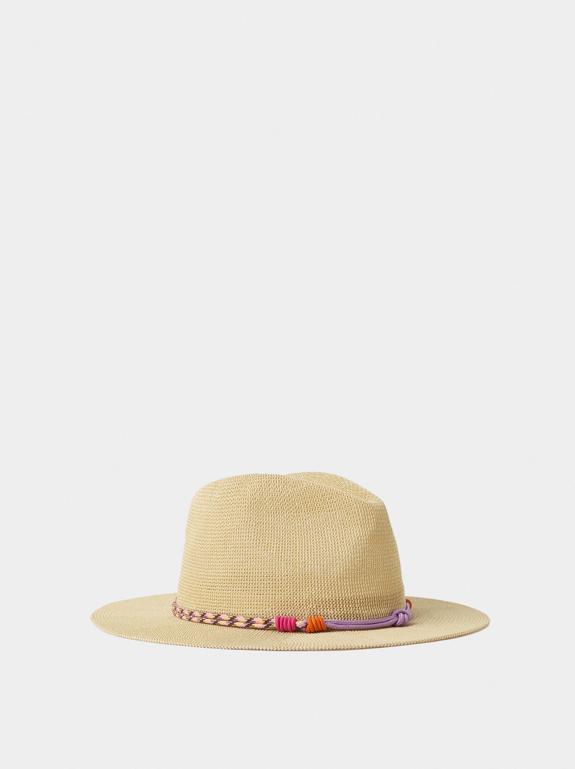 Sombrero Efecto Rafia Con Cinta