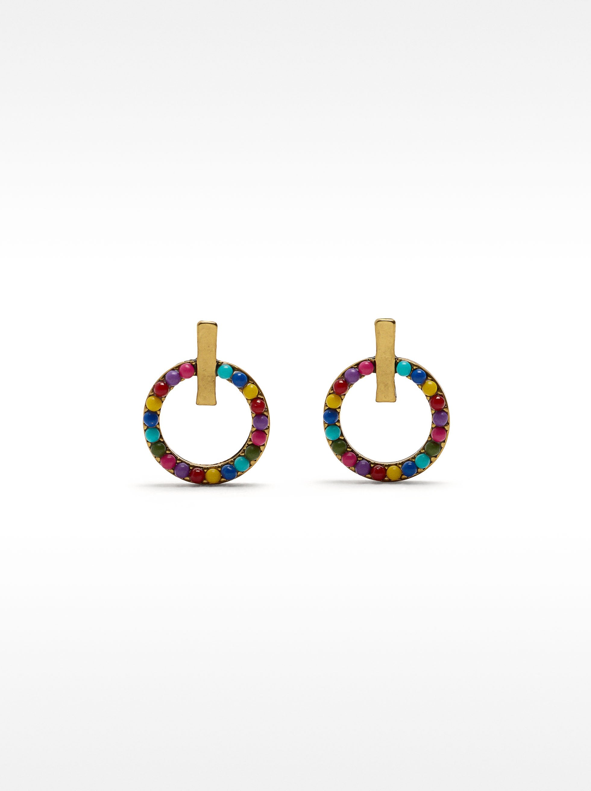 Pendientes Con Cuentas Multicolor