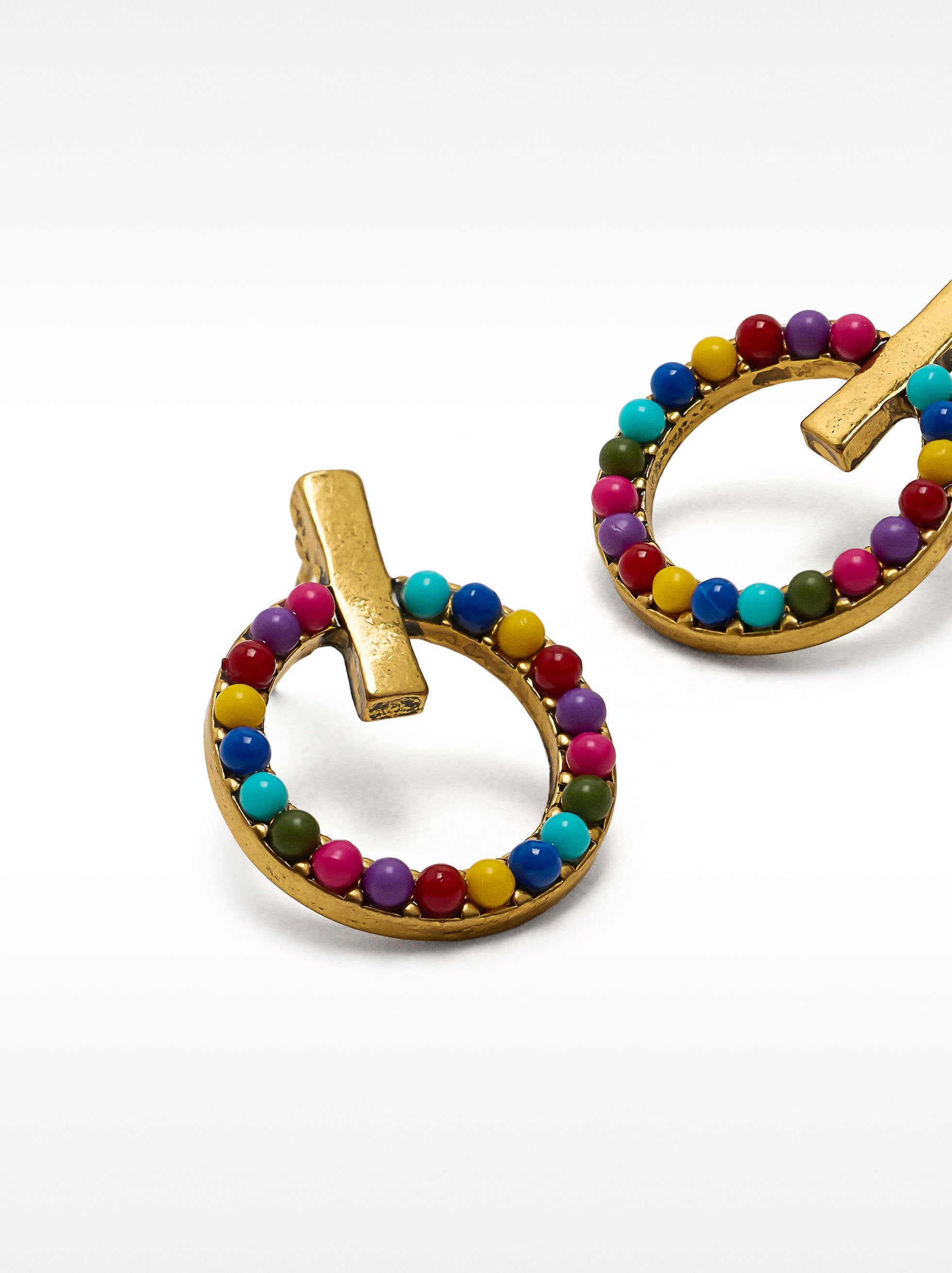 Pendientes Con Cuentas Multicolor