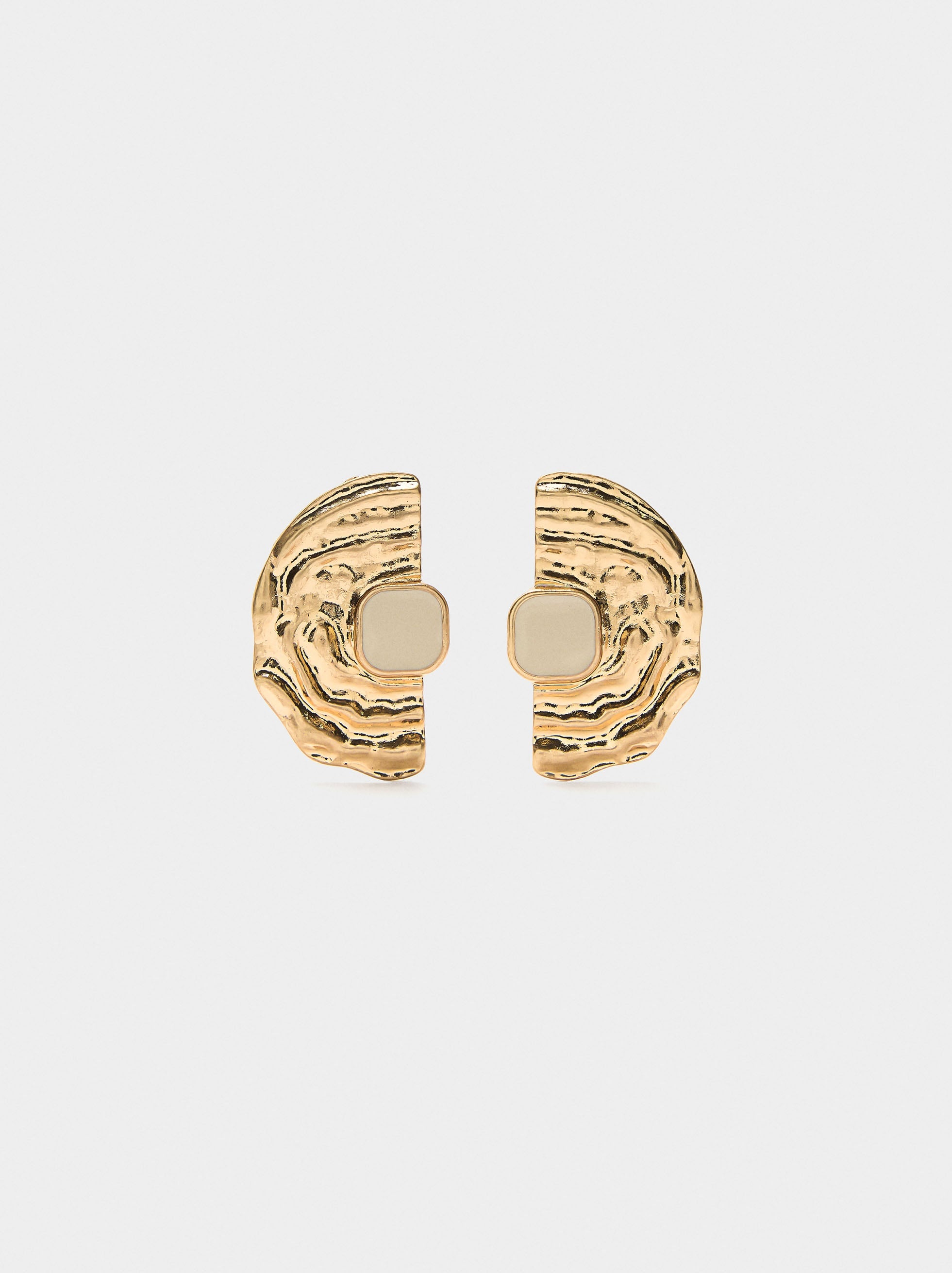 Pendientes Con Resina Efecto Martillado