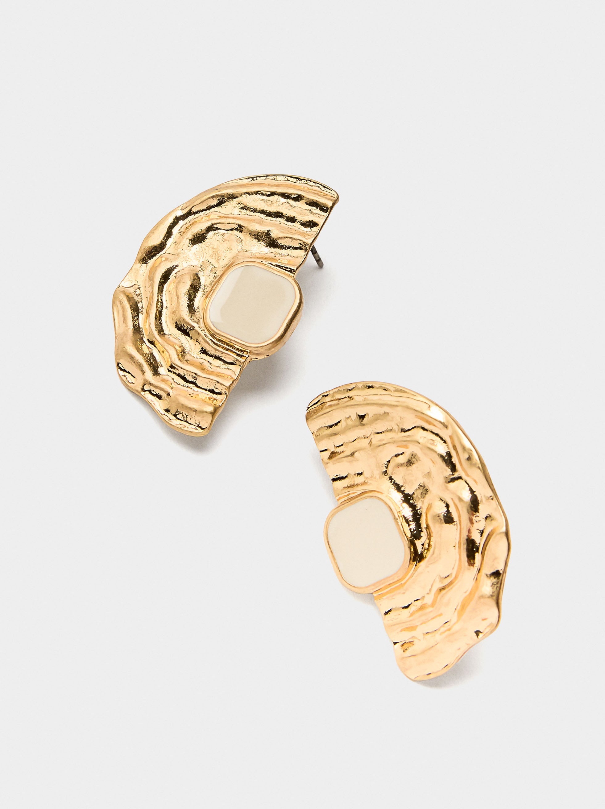Pendientes Con Resina Efecto Martillado