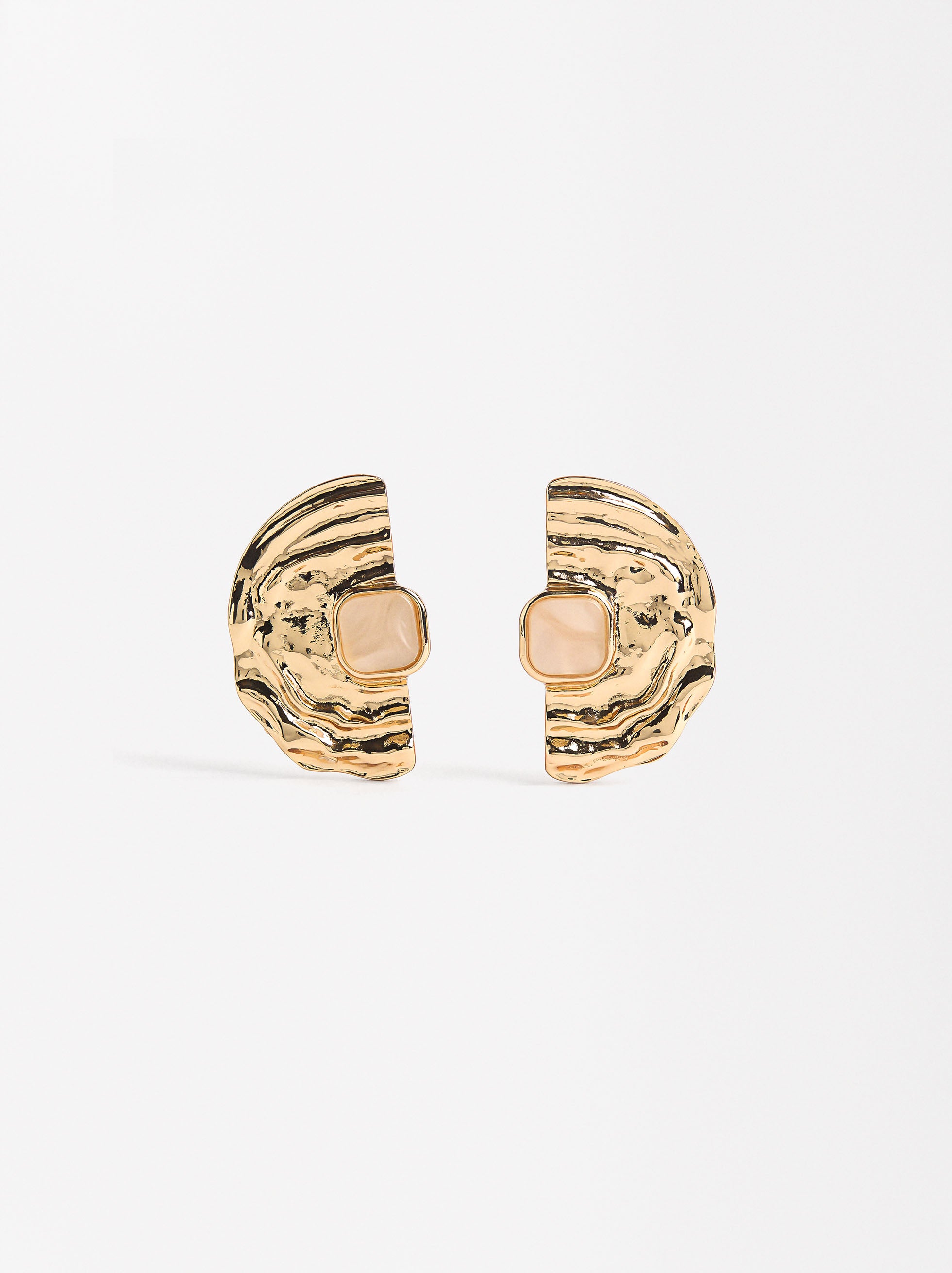 Aretes De Resina Con Efecto Martillado