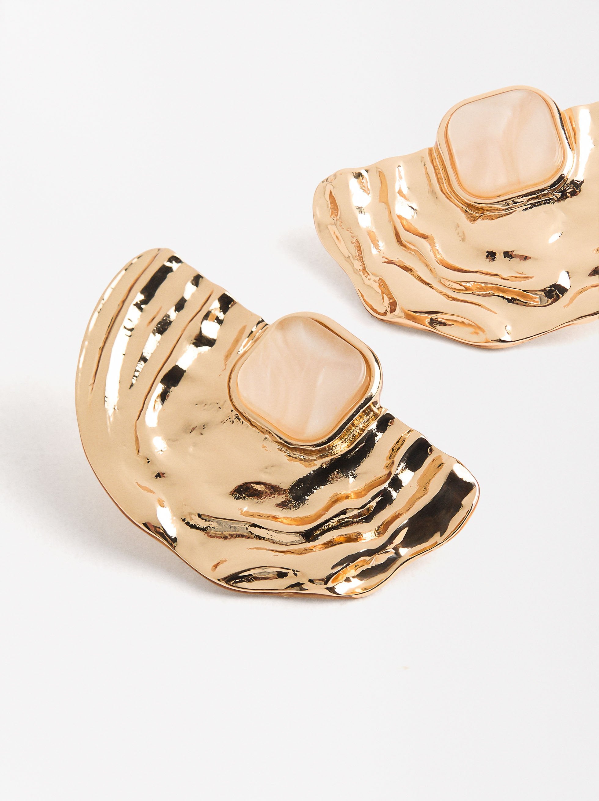 Aretes De Resina Con Efecto Martillado