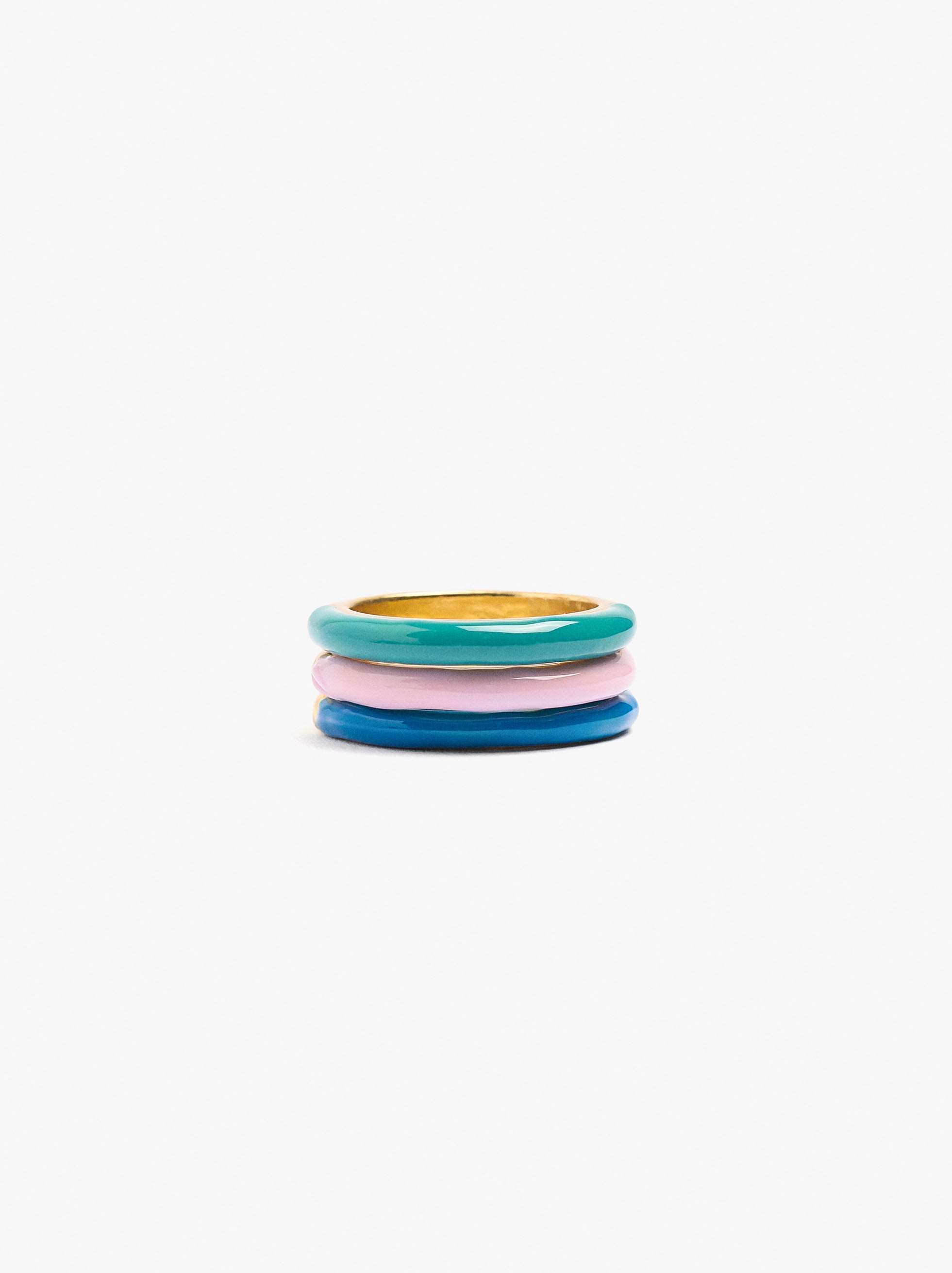 Set De Anillos Con Esmalte