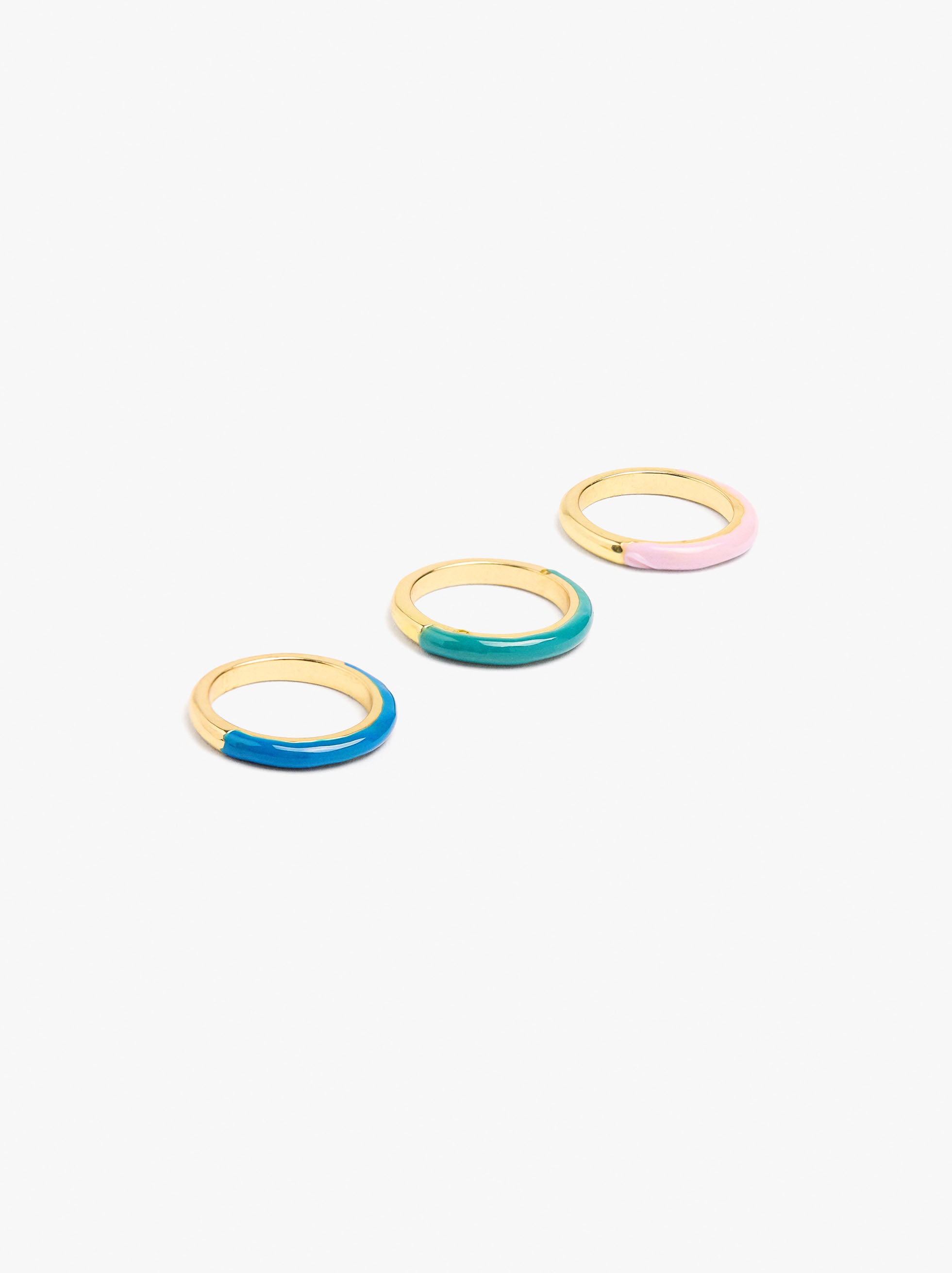 Set De Anillos Con Esmalte