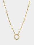 Collar De Eslabones Pendente Con Circonitas - Plata De Ley 925