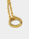 Collar De Eslabones Pendente Con Circonitas - Plata De Ley 925