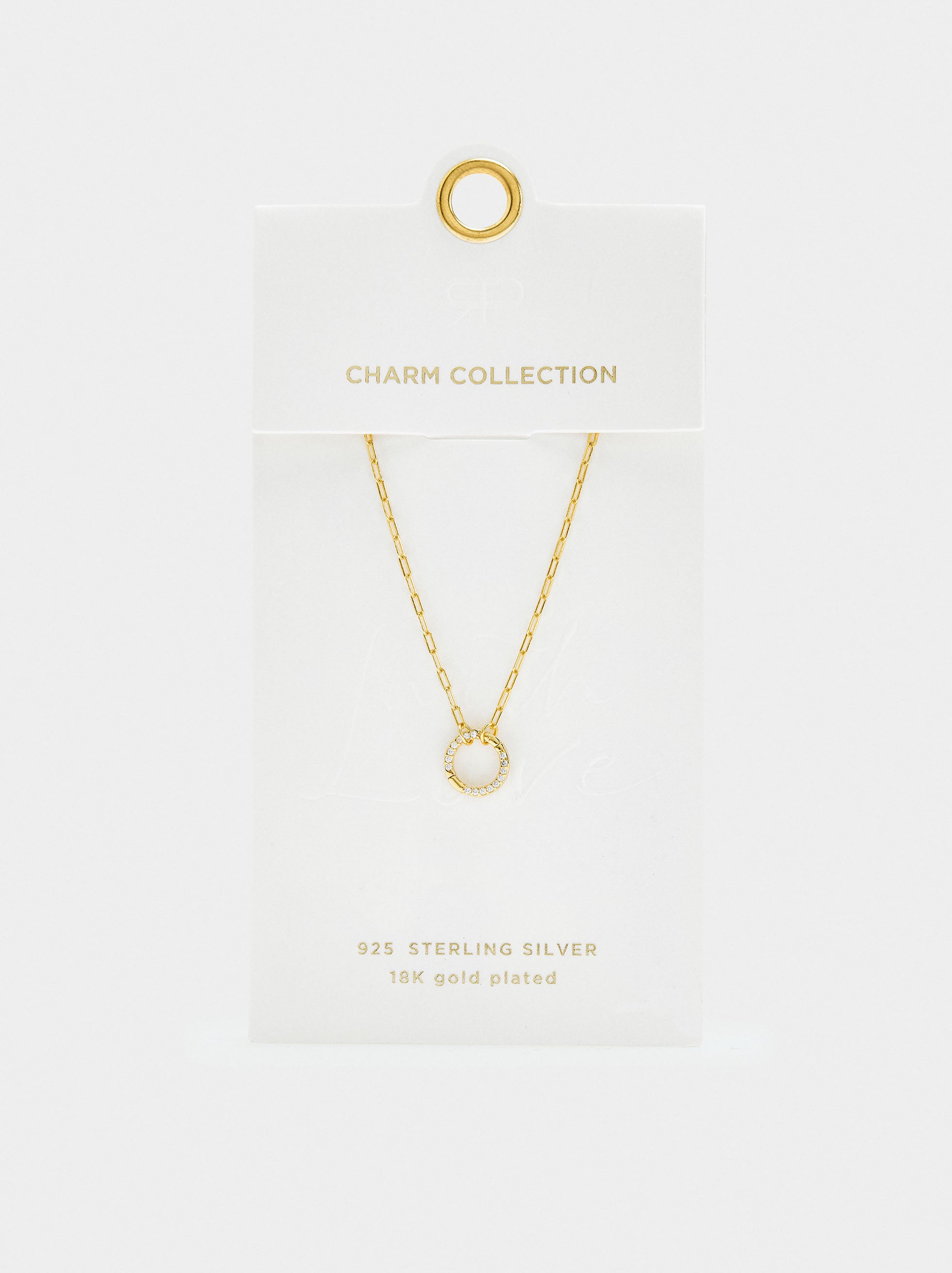 Collar De Eslabones Pendente Con Circonitas - Plata De Ley 925