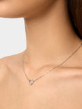 Collar De Eslabones Pendente Con Circonitas - Plata De Ley 925