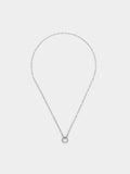 Collar De Eslabones Pendente Con Circonitas - Plata De Ley 925