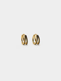 Aros Dobles Con Circonitas - Plata De Ley 925