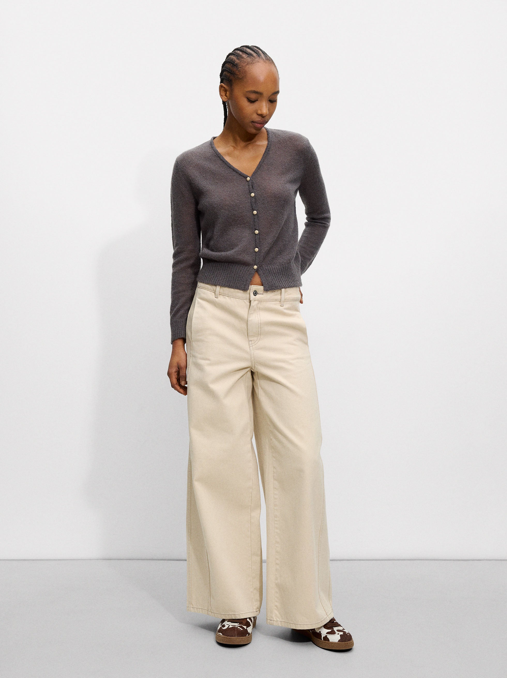 Pantalón Ancho De Algodón