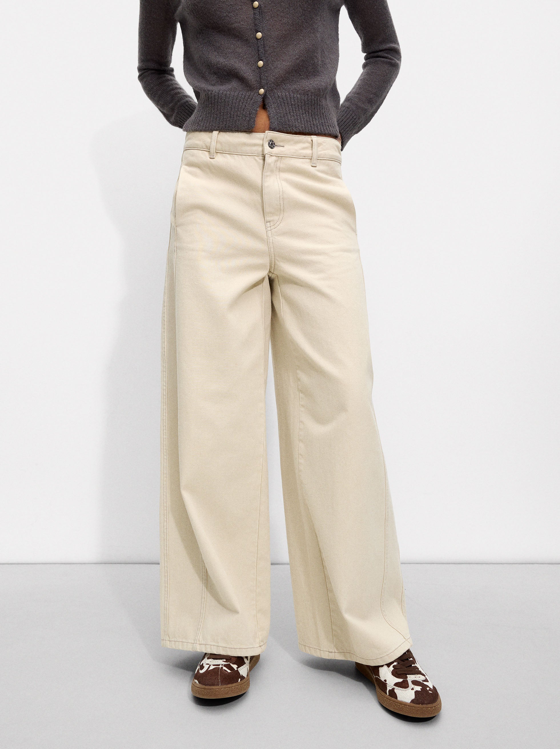 Pantalón Ancho De Algodón