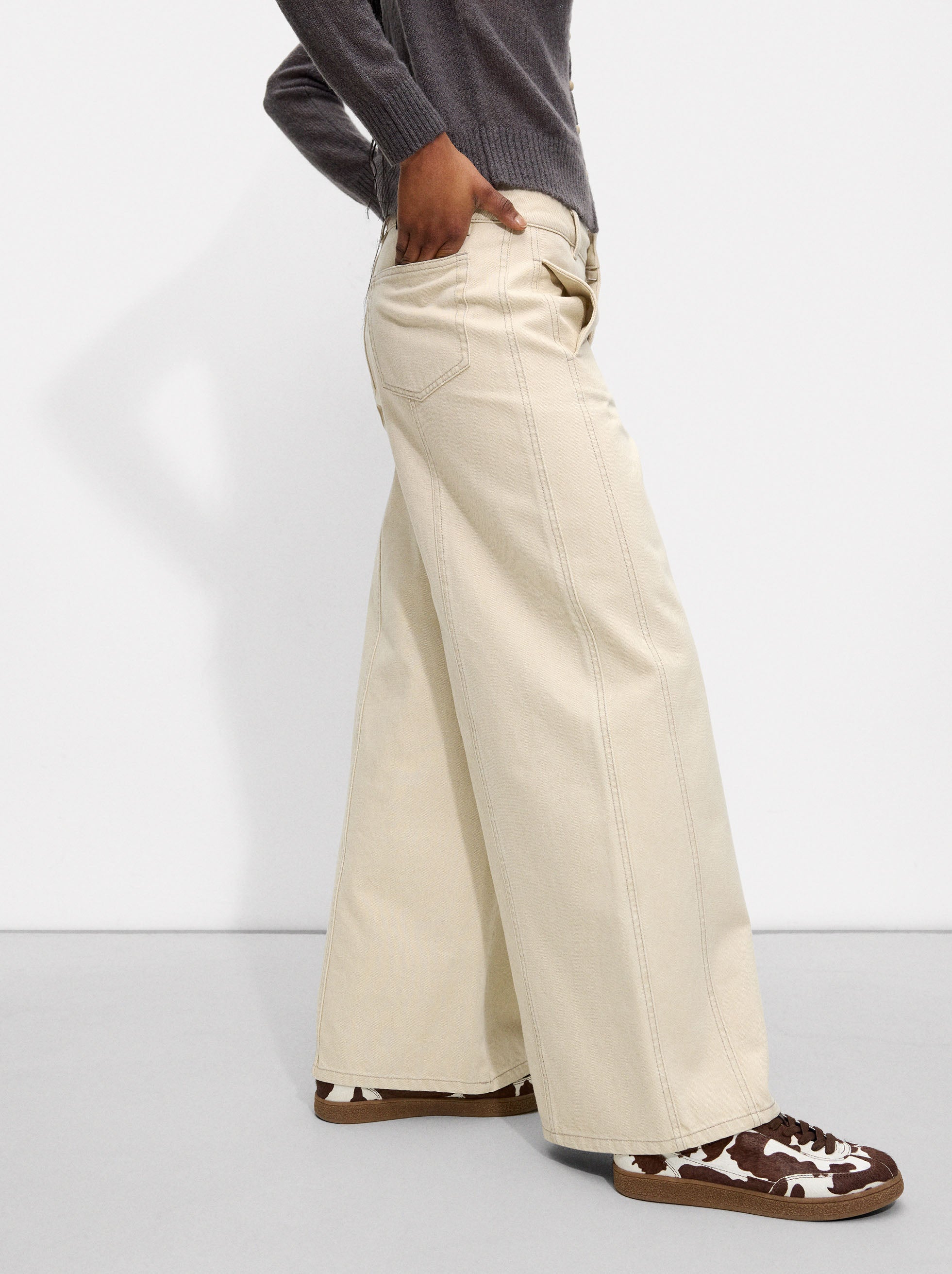 Pantalón Ancho De Algodón
