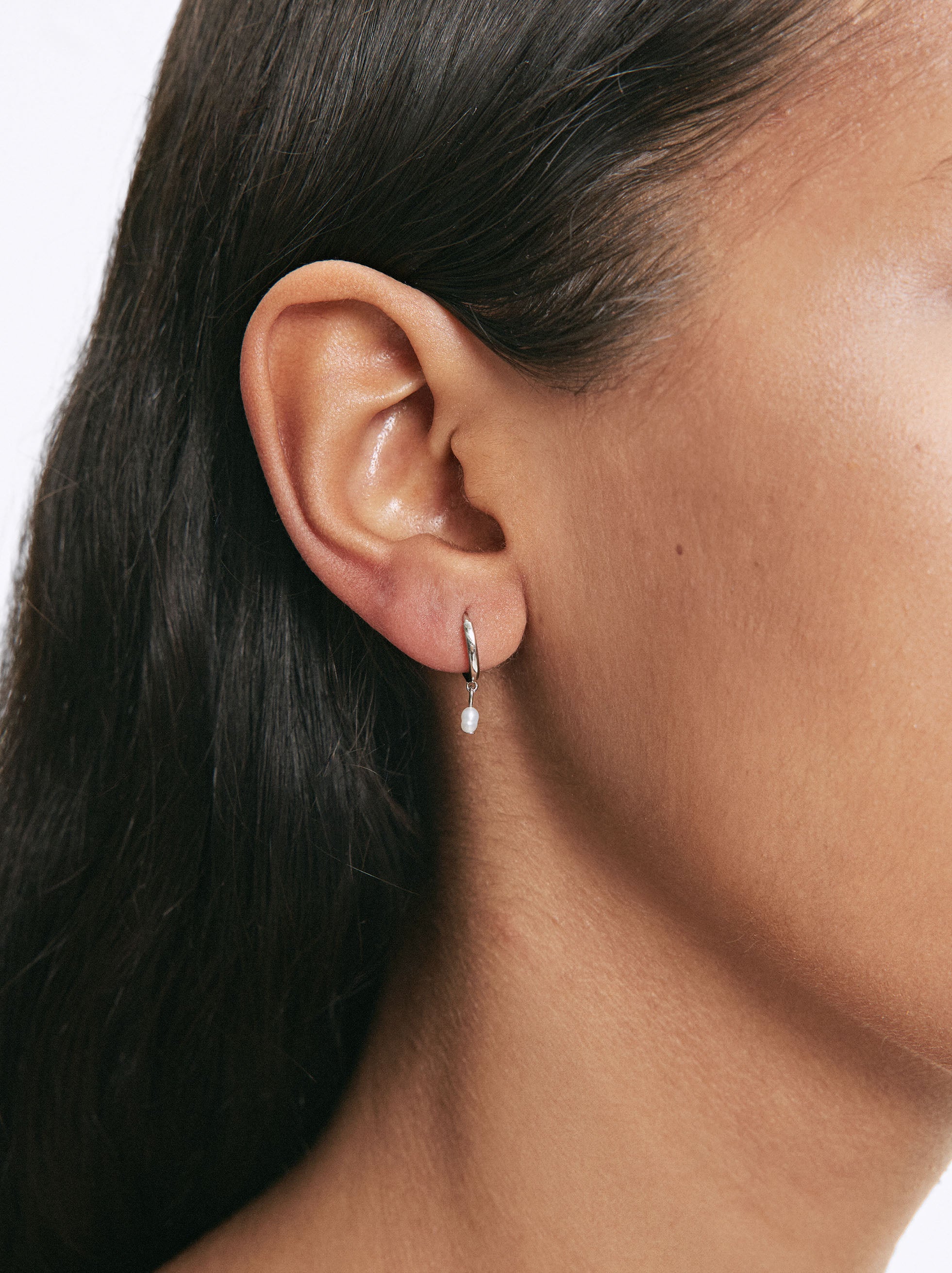 Aretes De Platas 925 Con Perla De Agua Dulce
