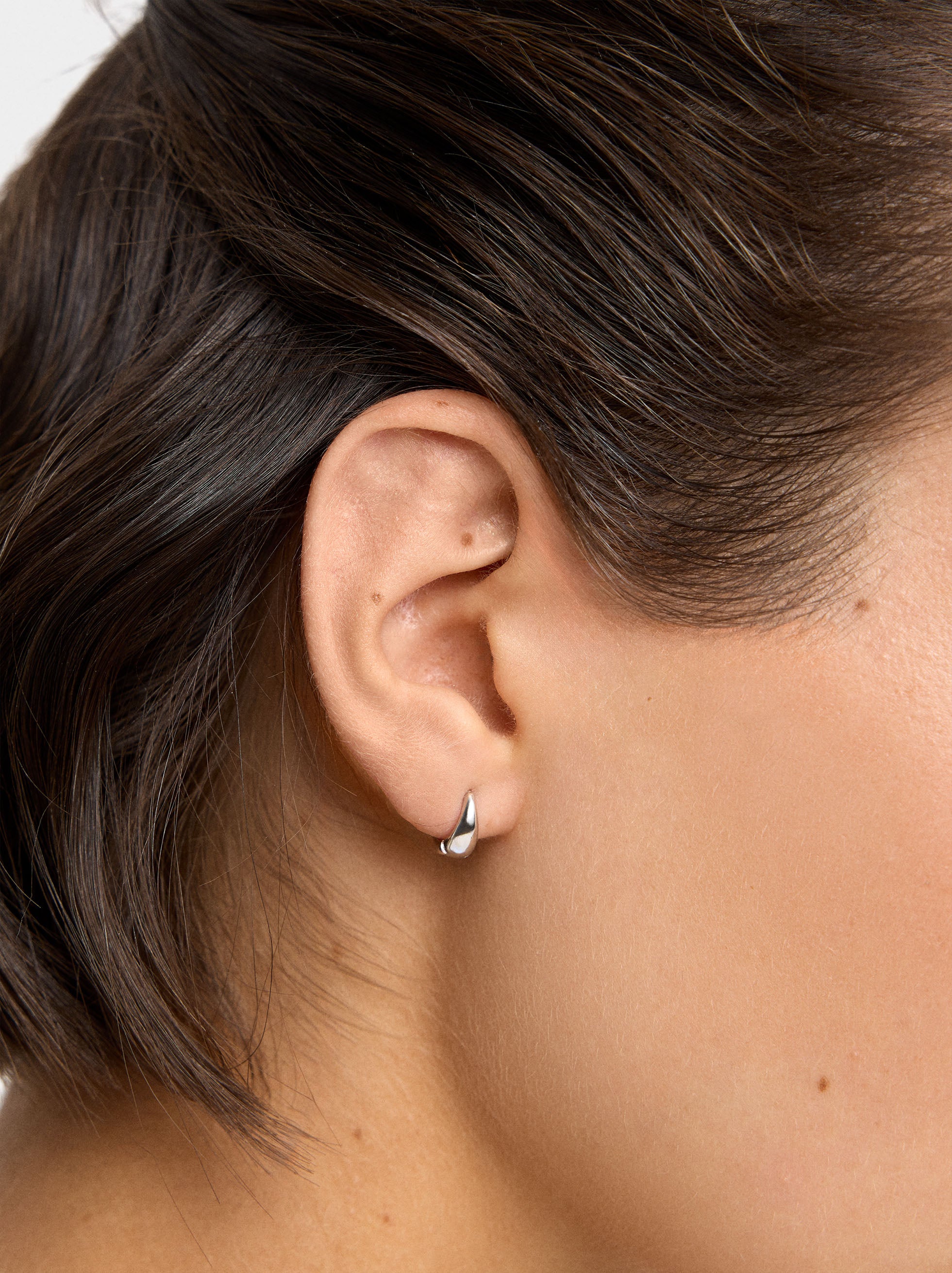 Argolas Cortas - Plata De Ley 925