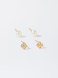 Aretes De Platas 925 Con Perla De Agua Dulce